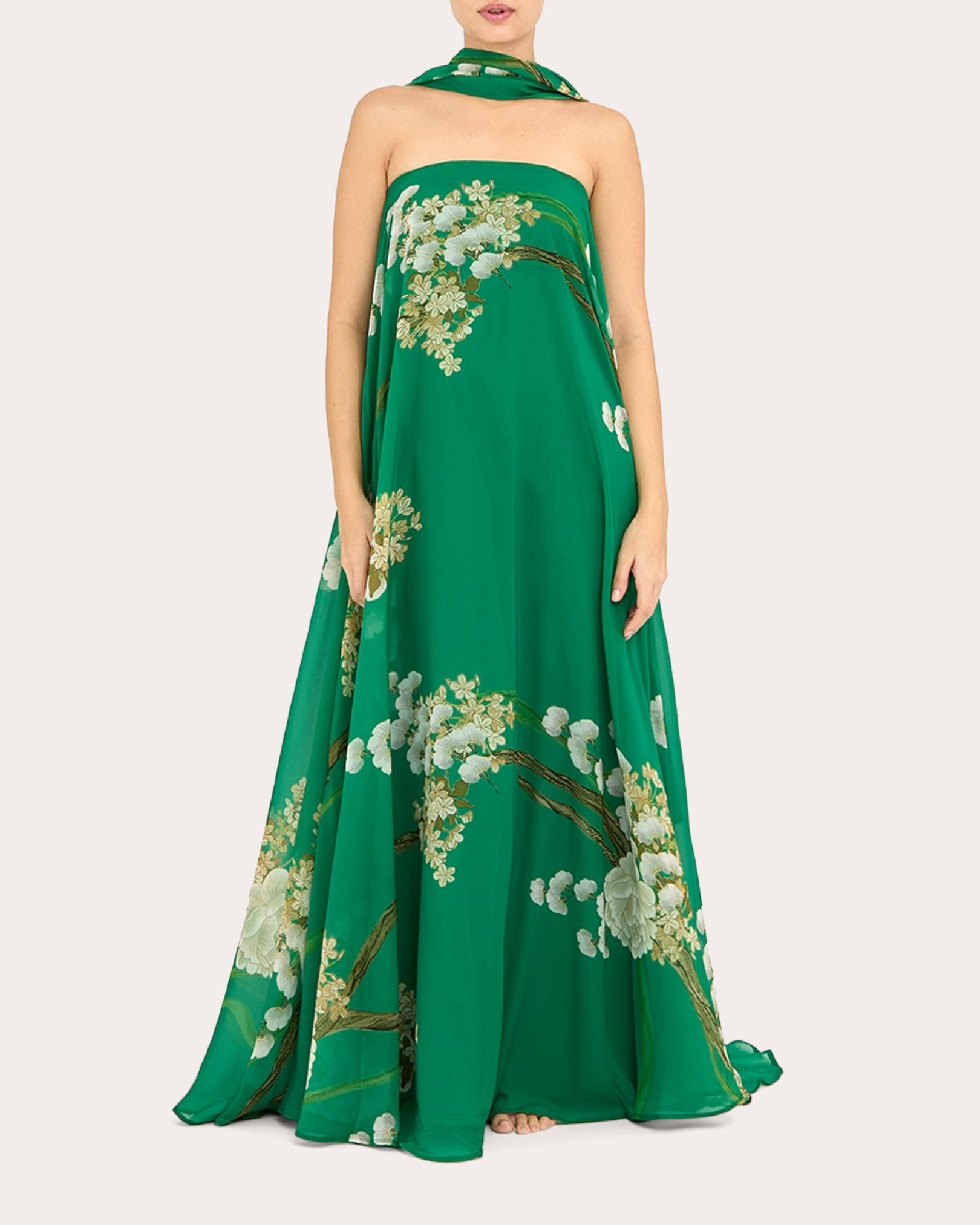 Jade Scarf Strapless Maxi Dress | Olivela