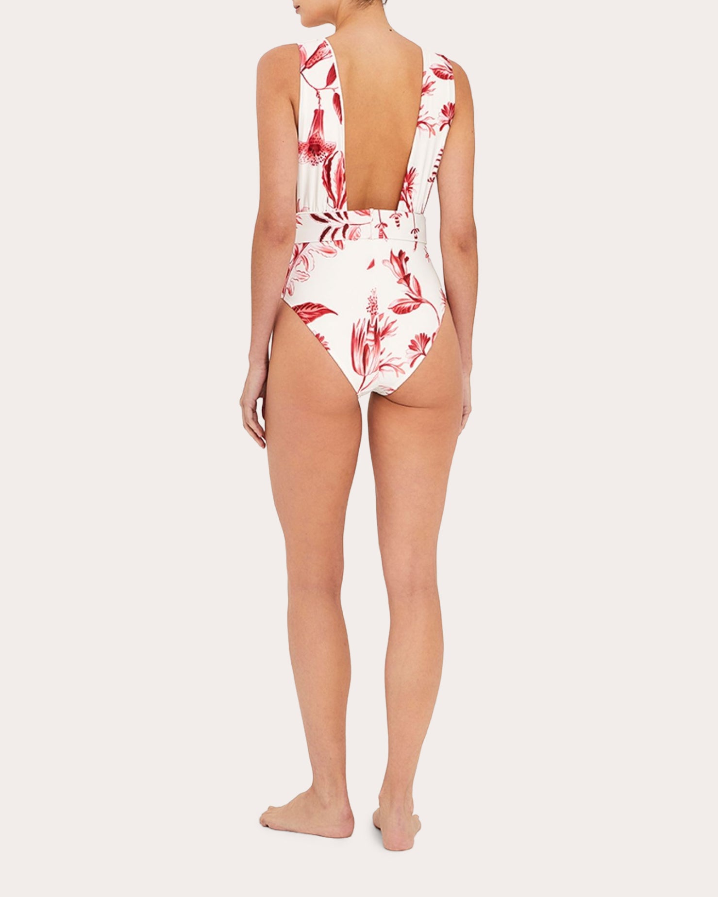 La Vie Rouge Belted Plunge One-Piece