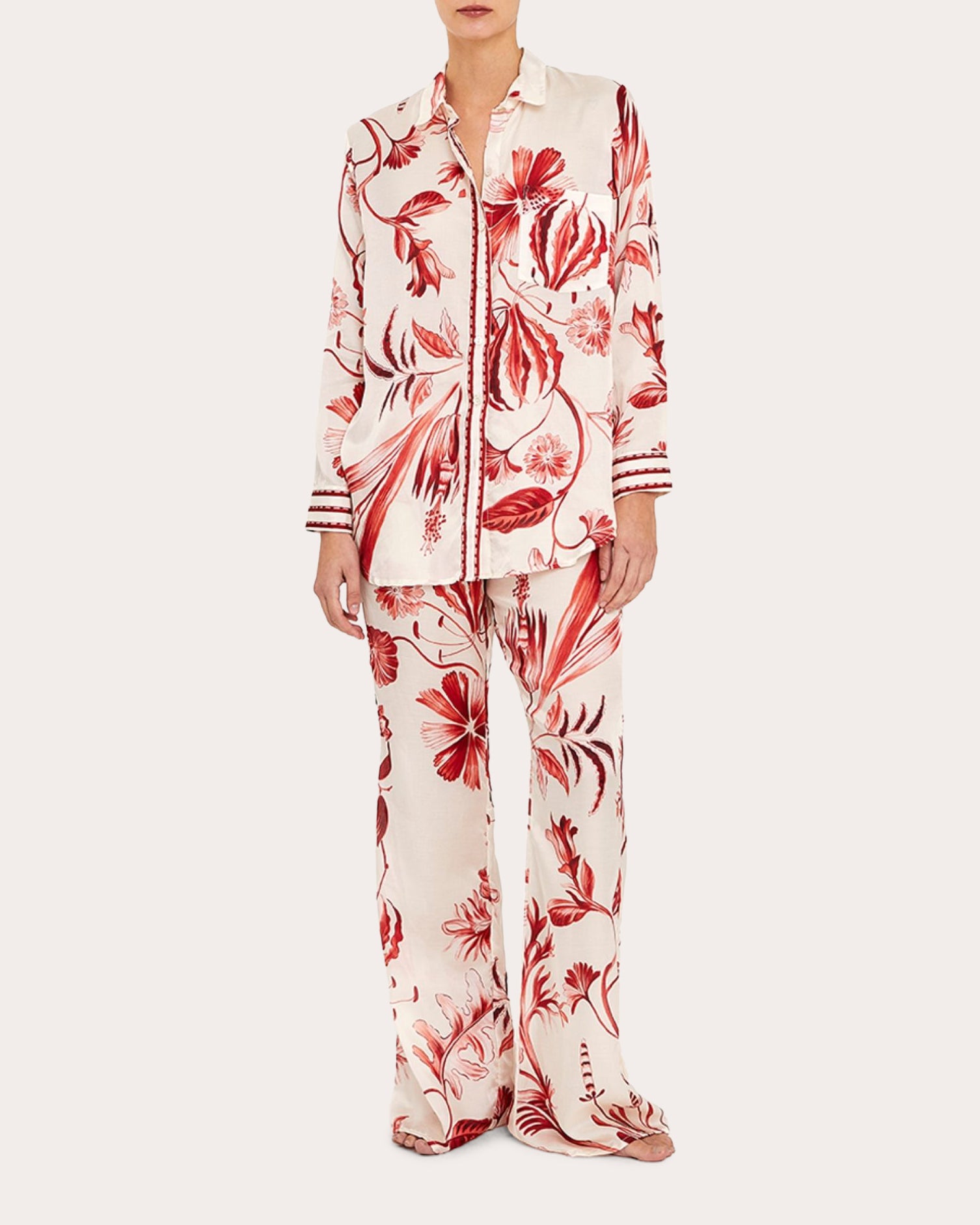 La Vie Rouge Cotton Silk Pull-On Pants