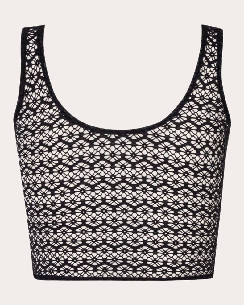 Sandro Floral Mesh Bikini Top