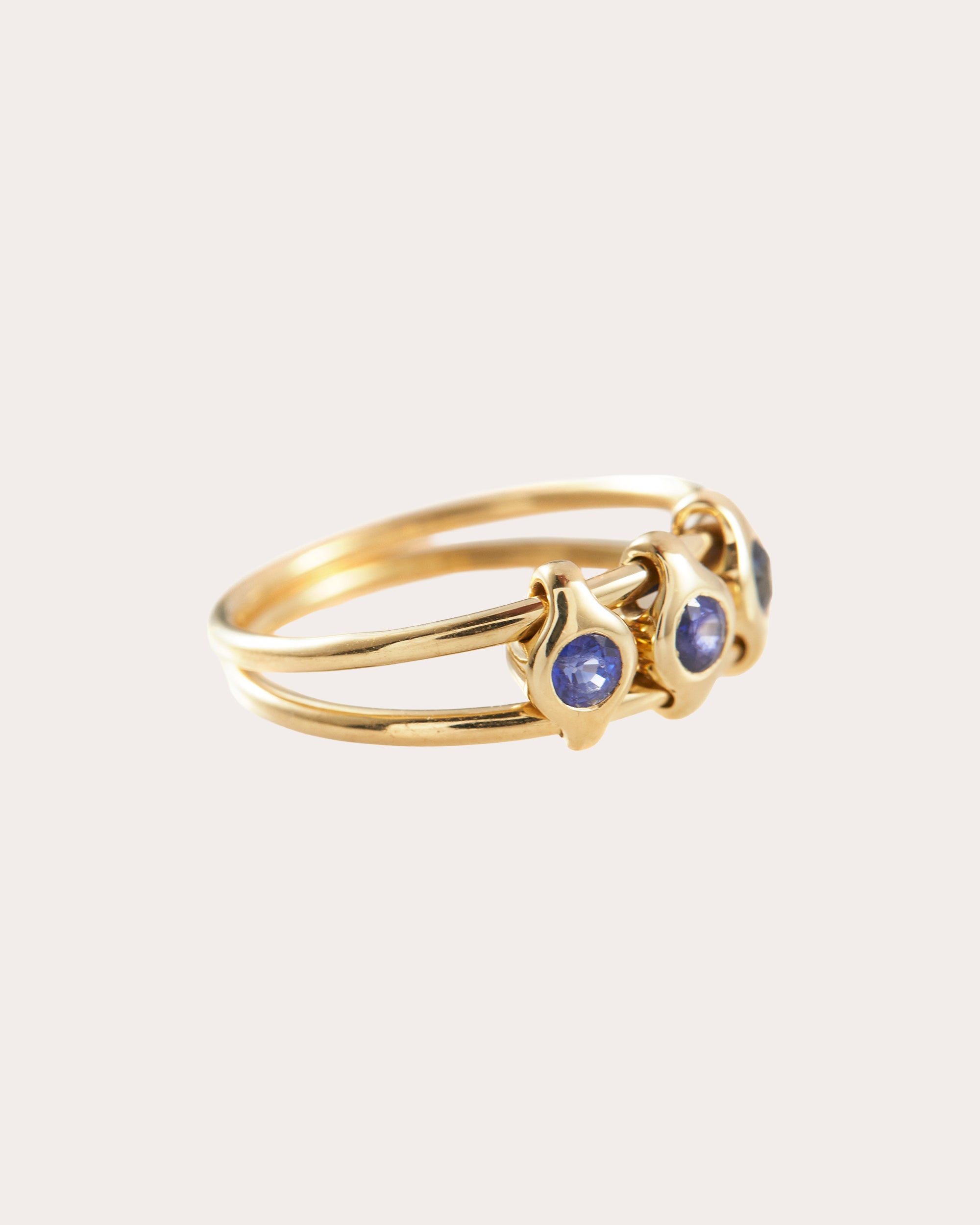 Sapphire & 18k Gold Orbit Ring