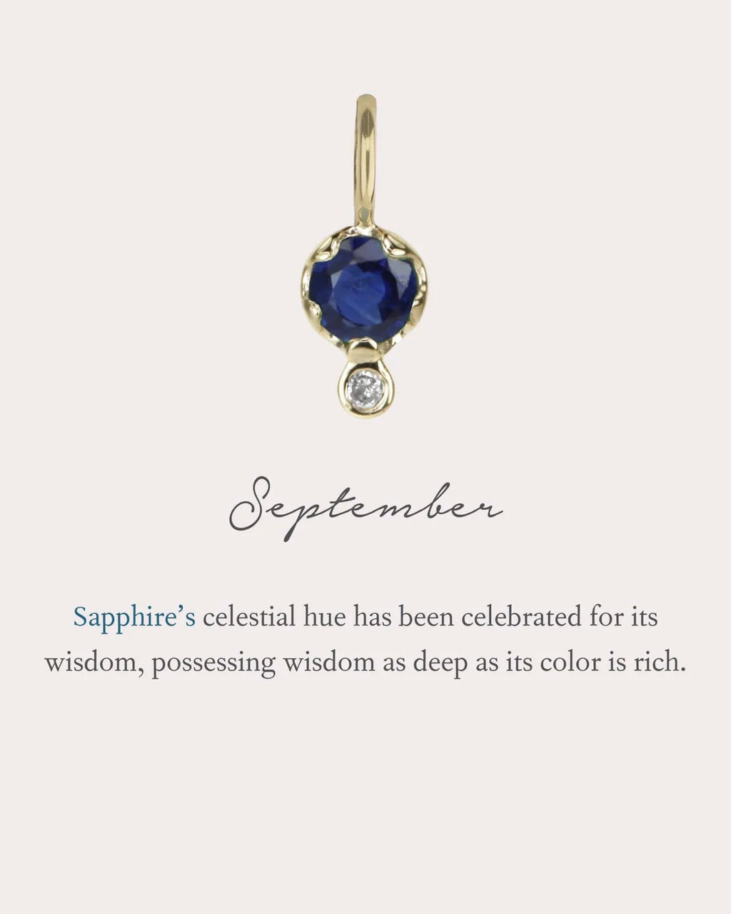 Sapphire & Diamond Birthstone Amulet