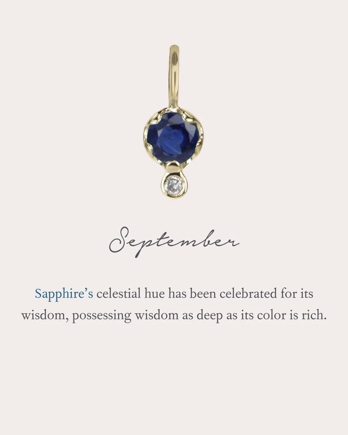 Sapphire & Diamond Birthstone Amulet