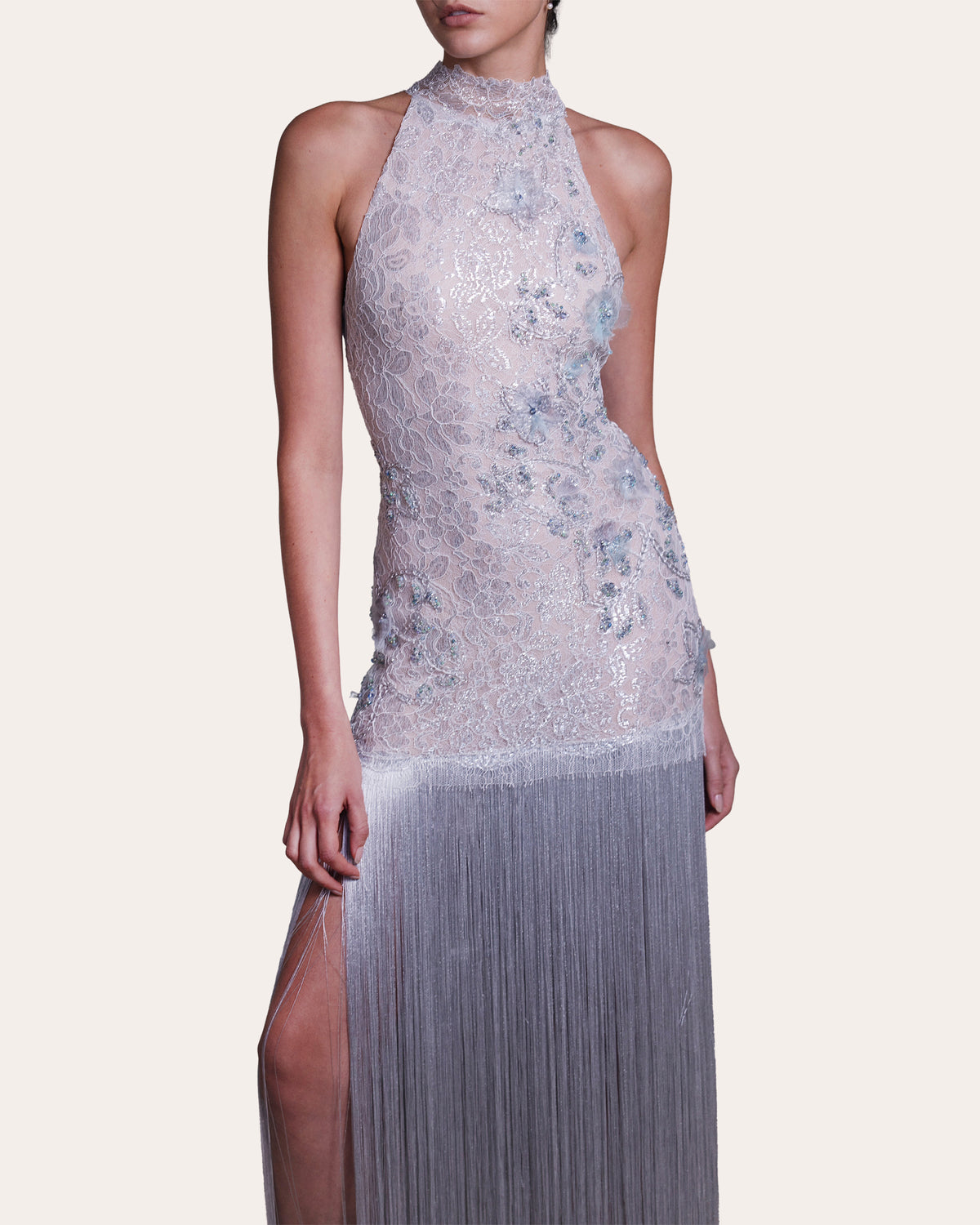 Siena Beaded Lace Fringe Maxi Dress