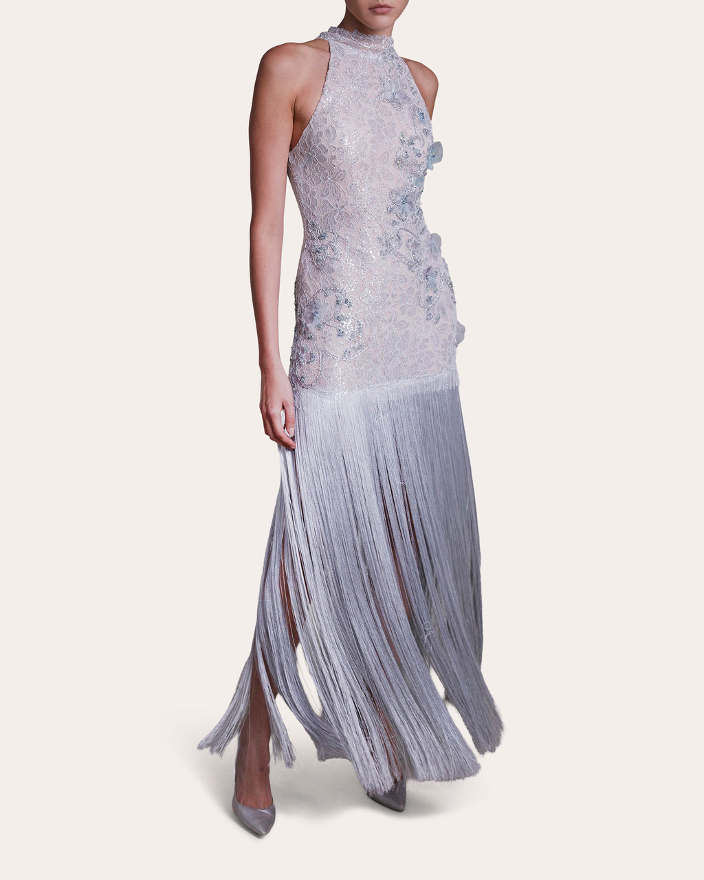 Siena Beaded Lace Fringe Maxi Dress