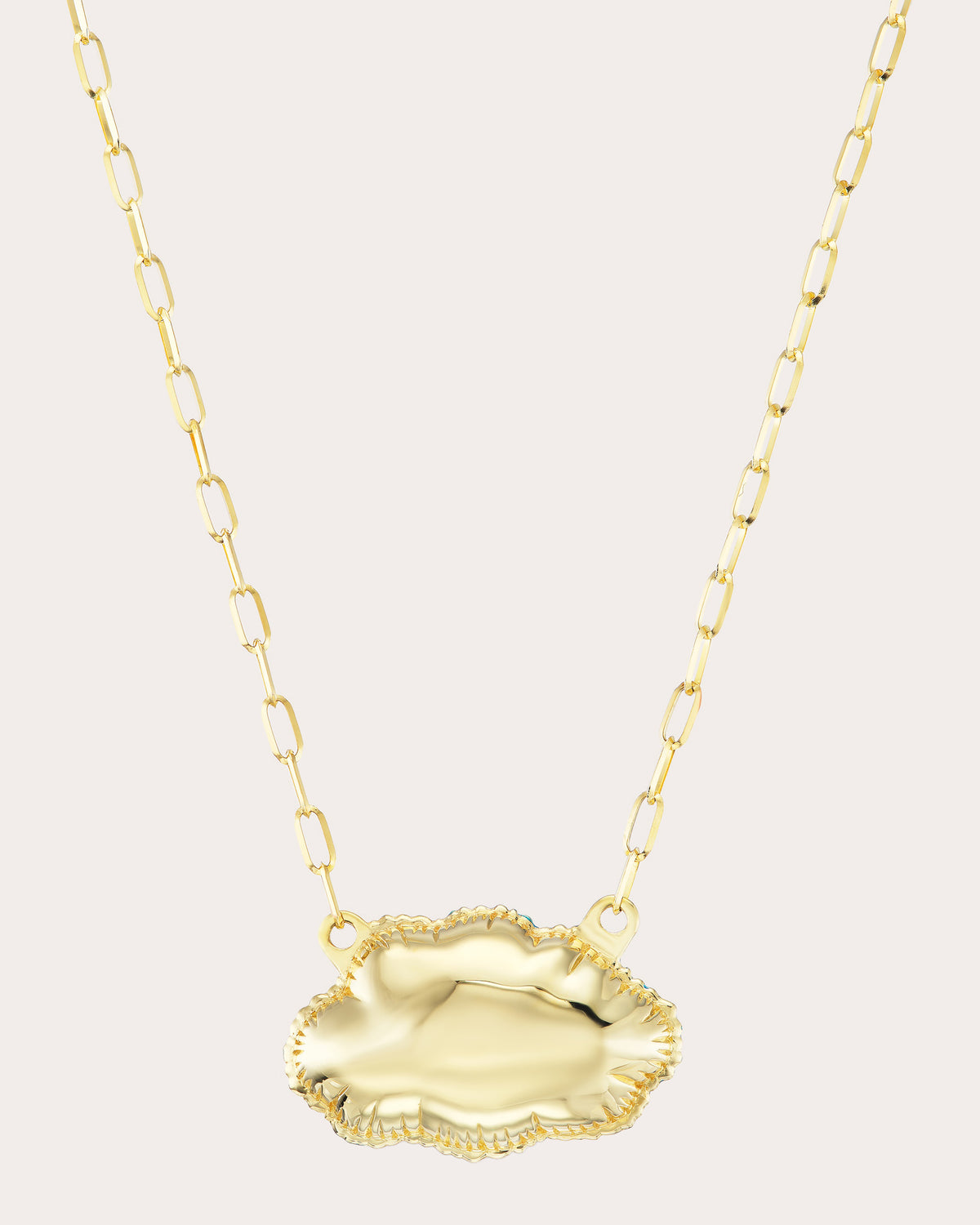 Sky Blue Silver Lining Pendant Necklace