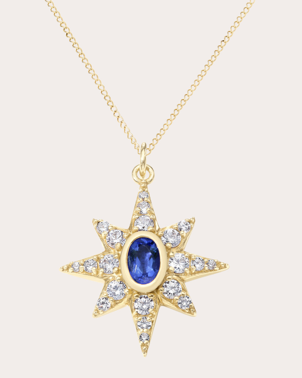 Sapphire & Diamond Pavé Small Starburst Charm