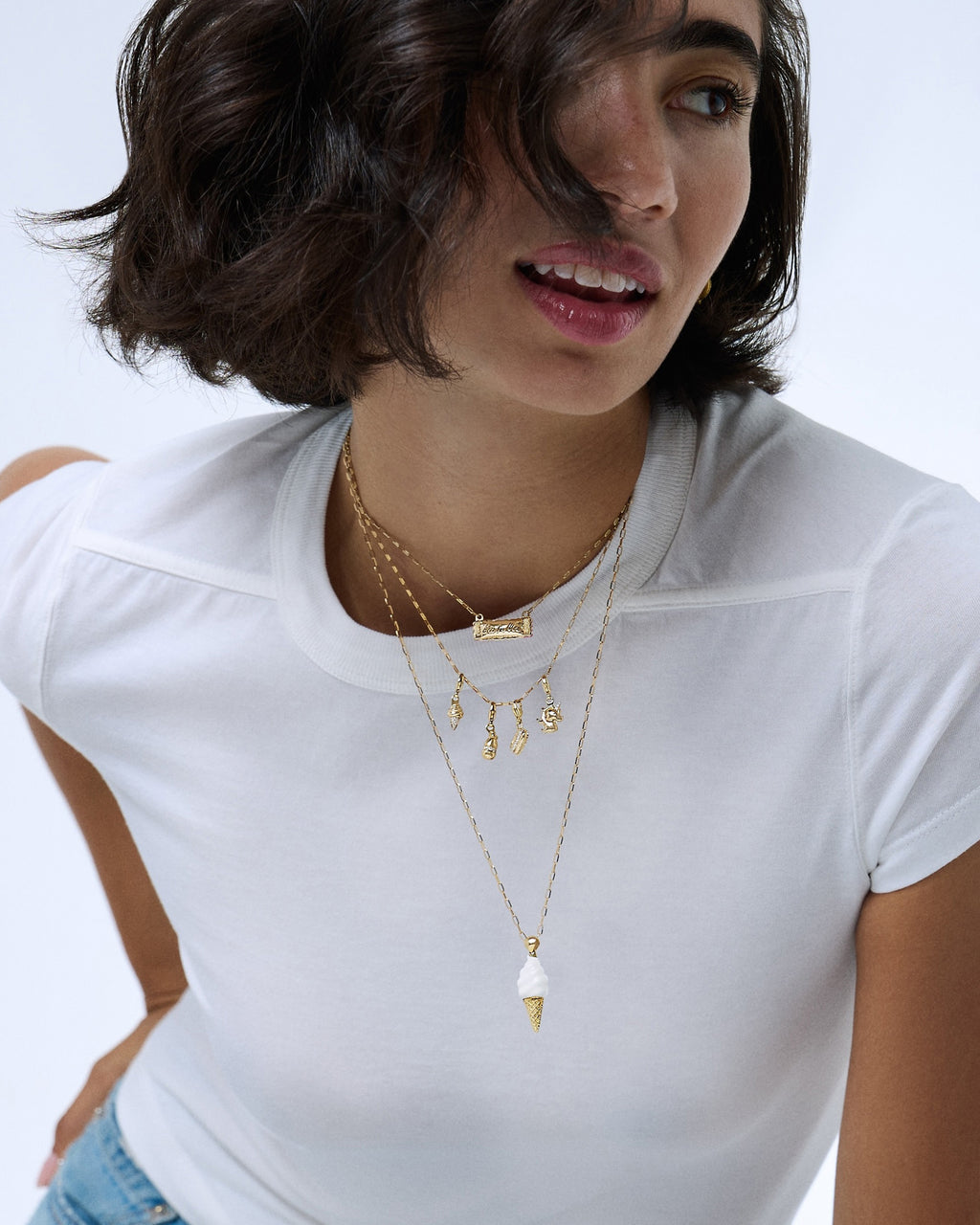 Vanilla Soft Serve Pendant Necklace