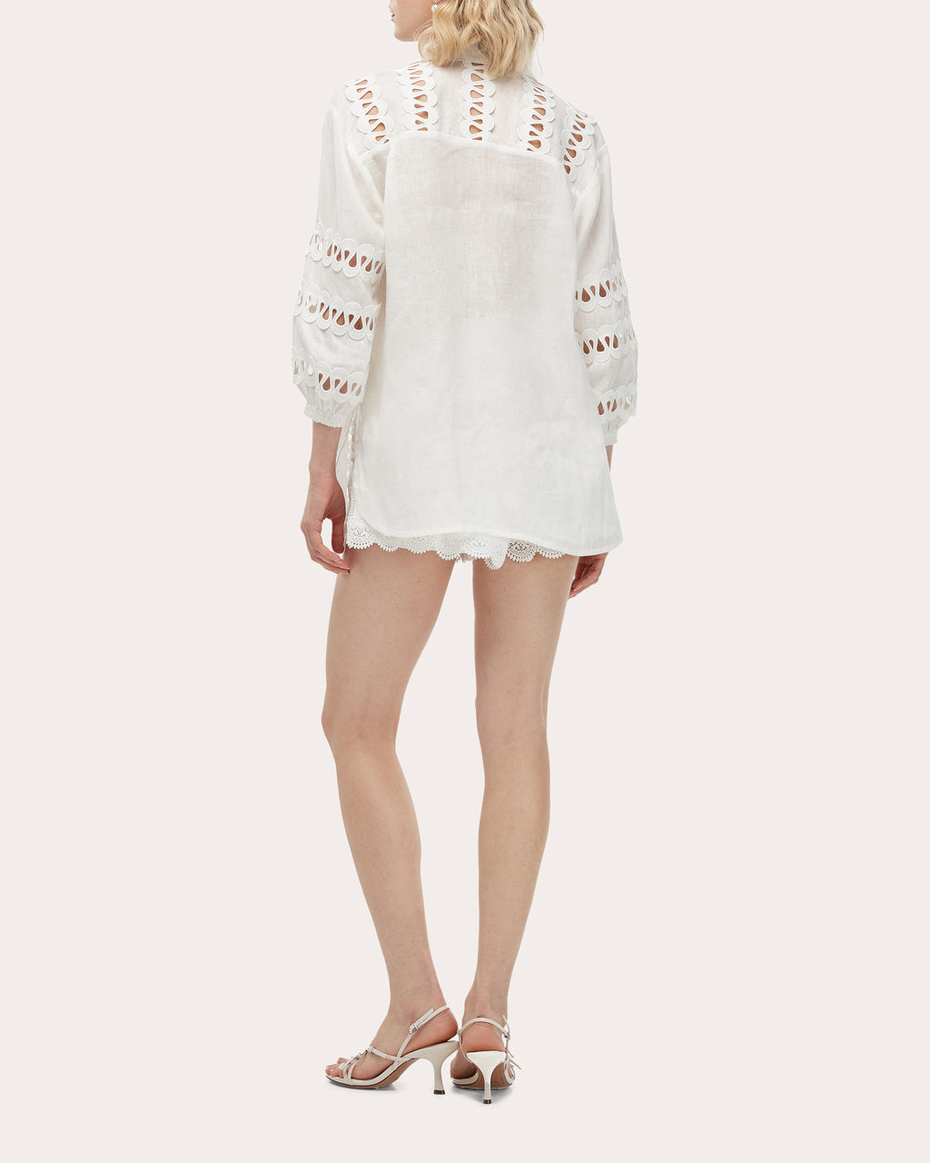 Solana Embroidered Linen Button-Up Shirt