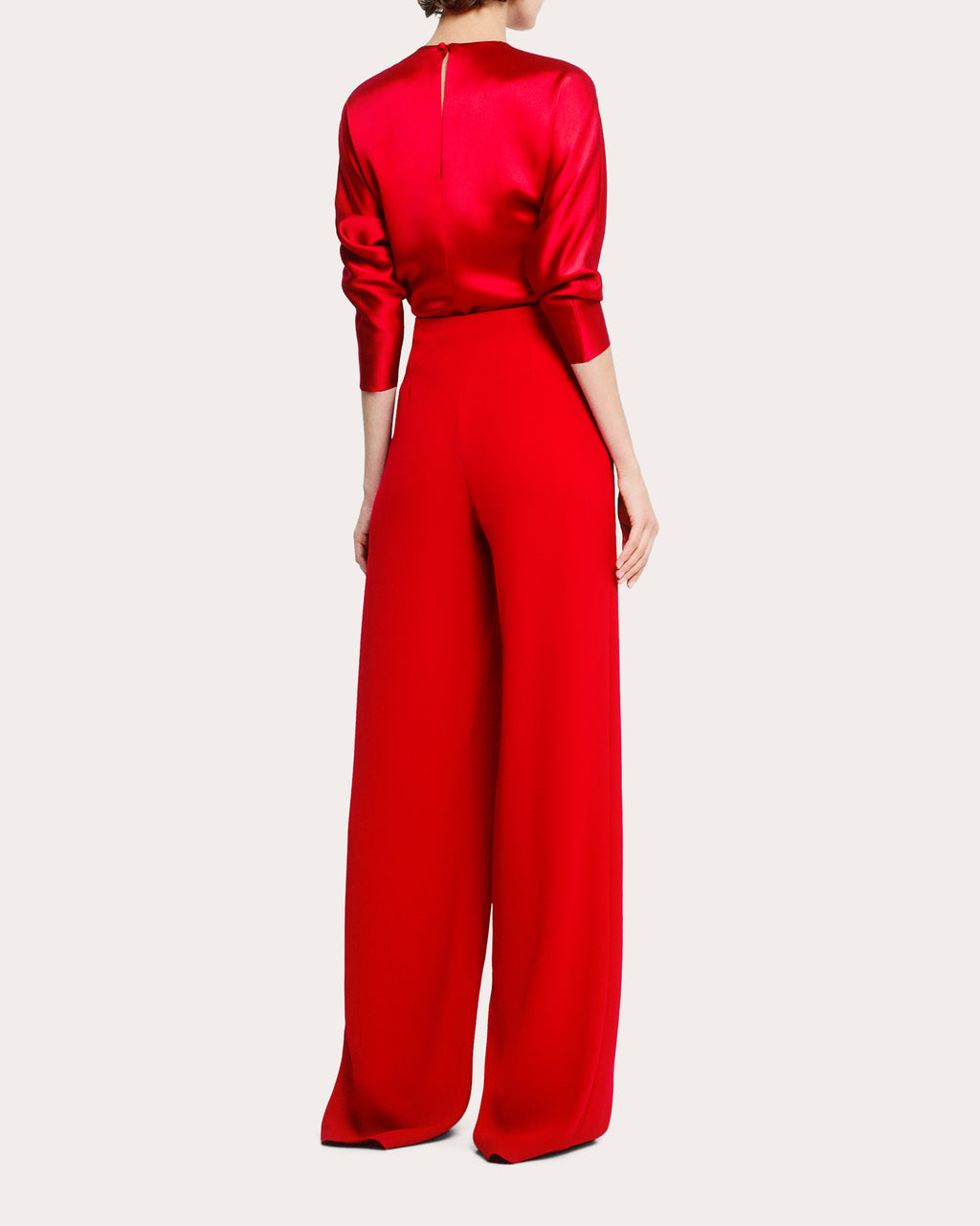 High-Waisted Wide-Leg Crepe Pants