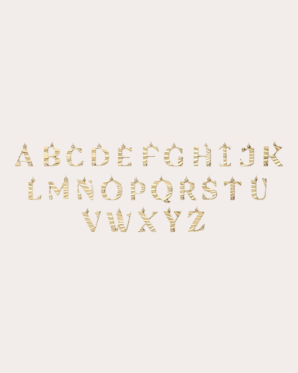 Diamond Large Sunbeam Letter Charm