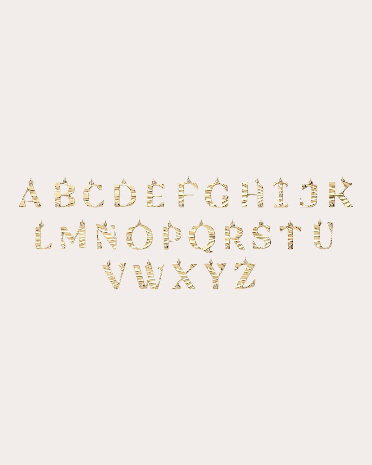 Diamond Large Sunbeam Letter Charm
