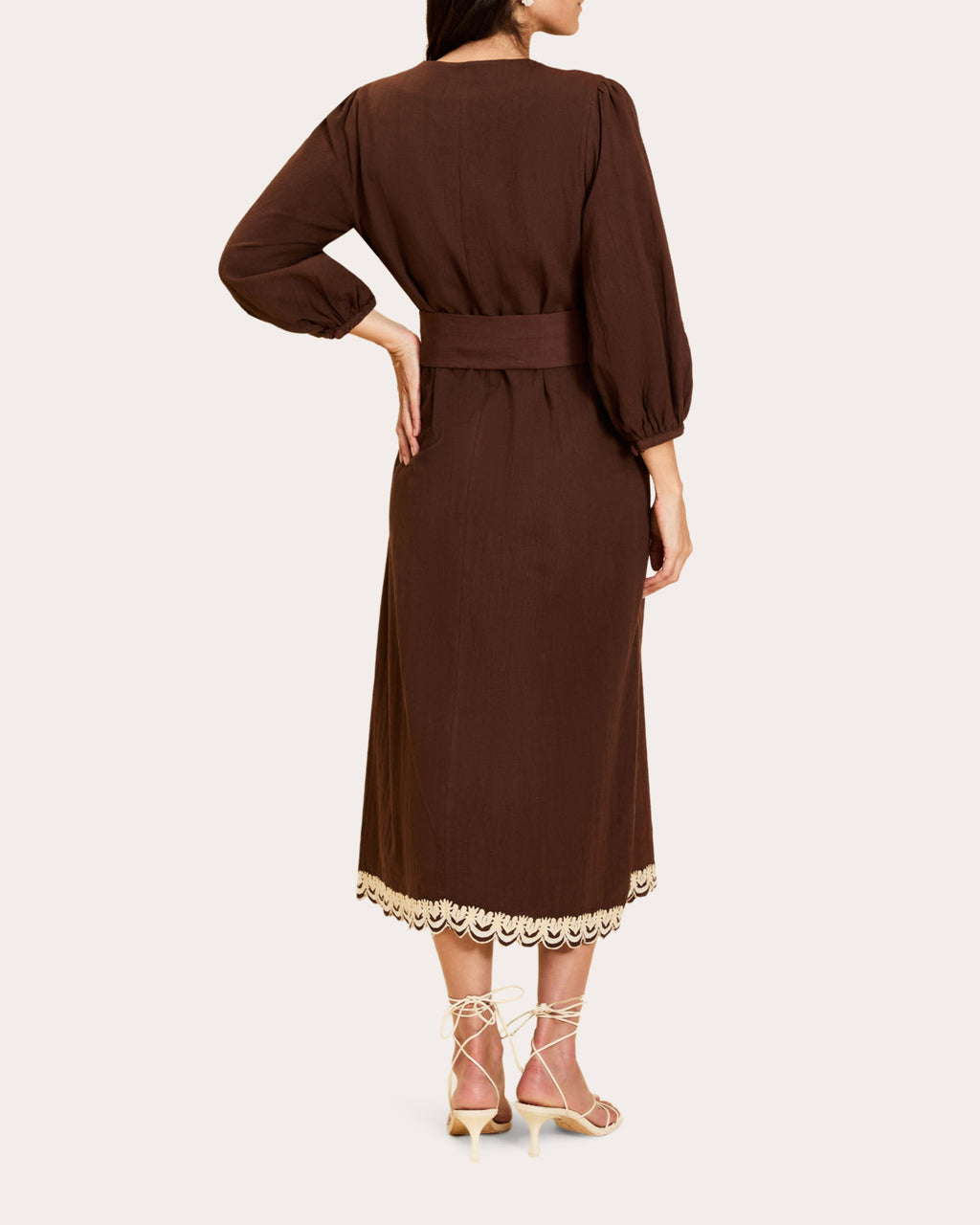 Suzanna Embroidered Button-Front Midi Dress