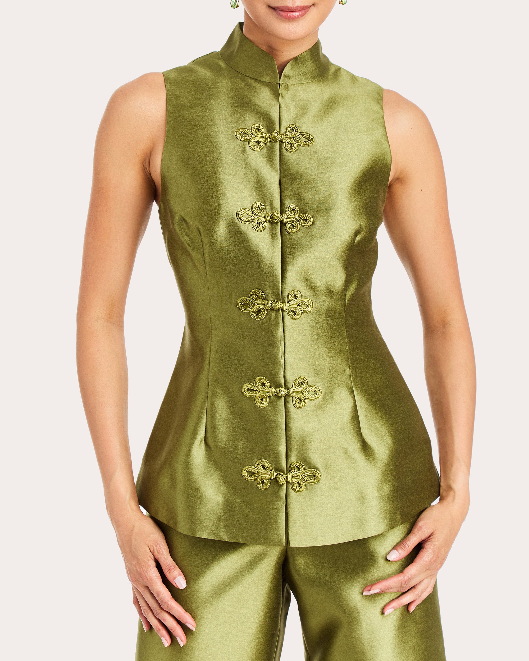 Tamara Embellished Dupioni Vest