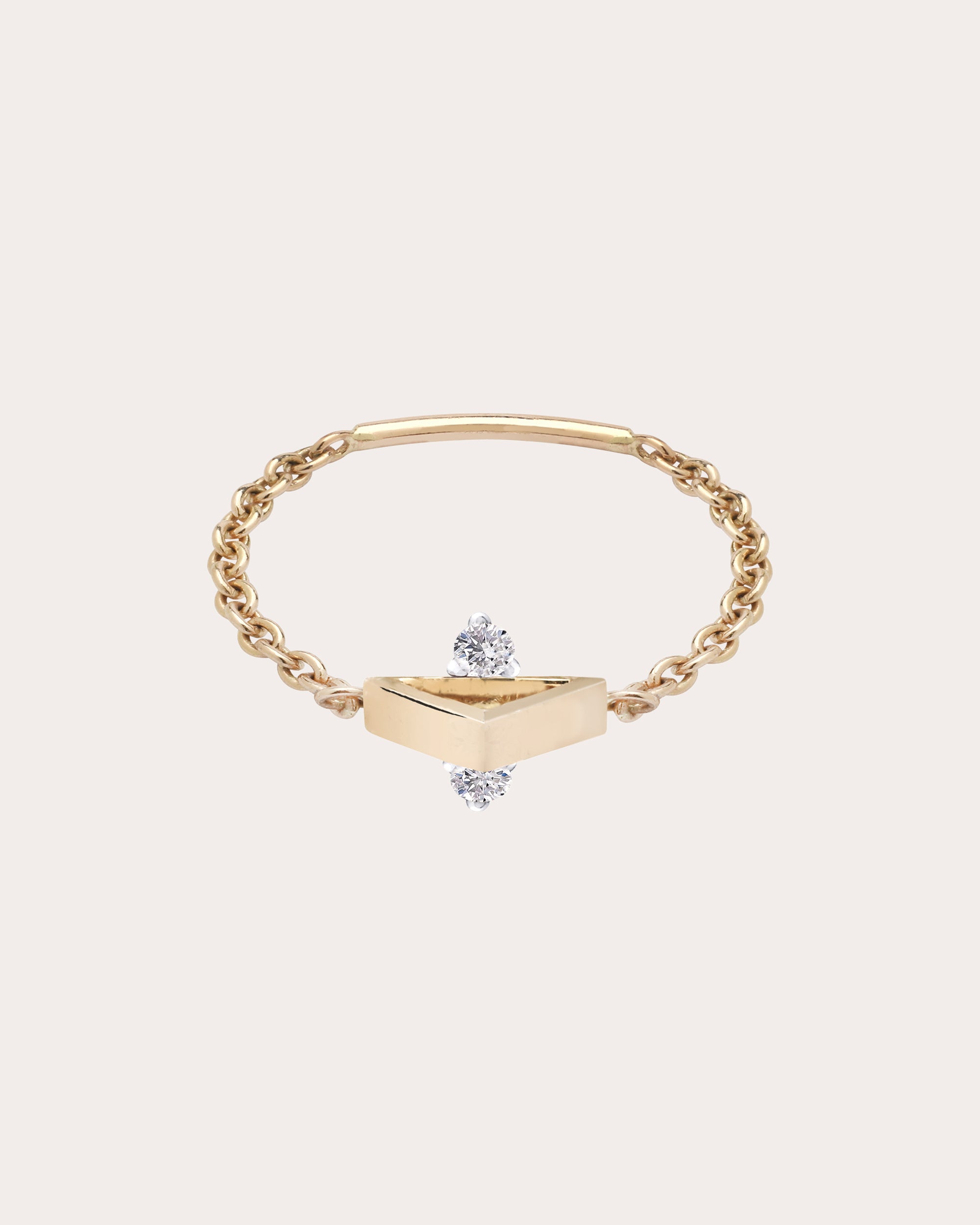 Diamond Mini Tricone Duo Pinky Ring