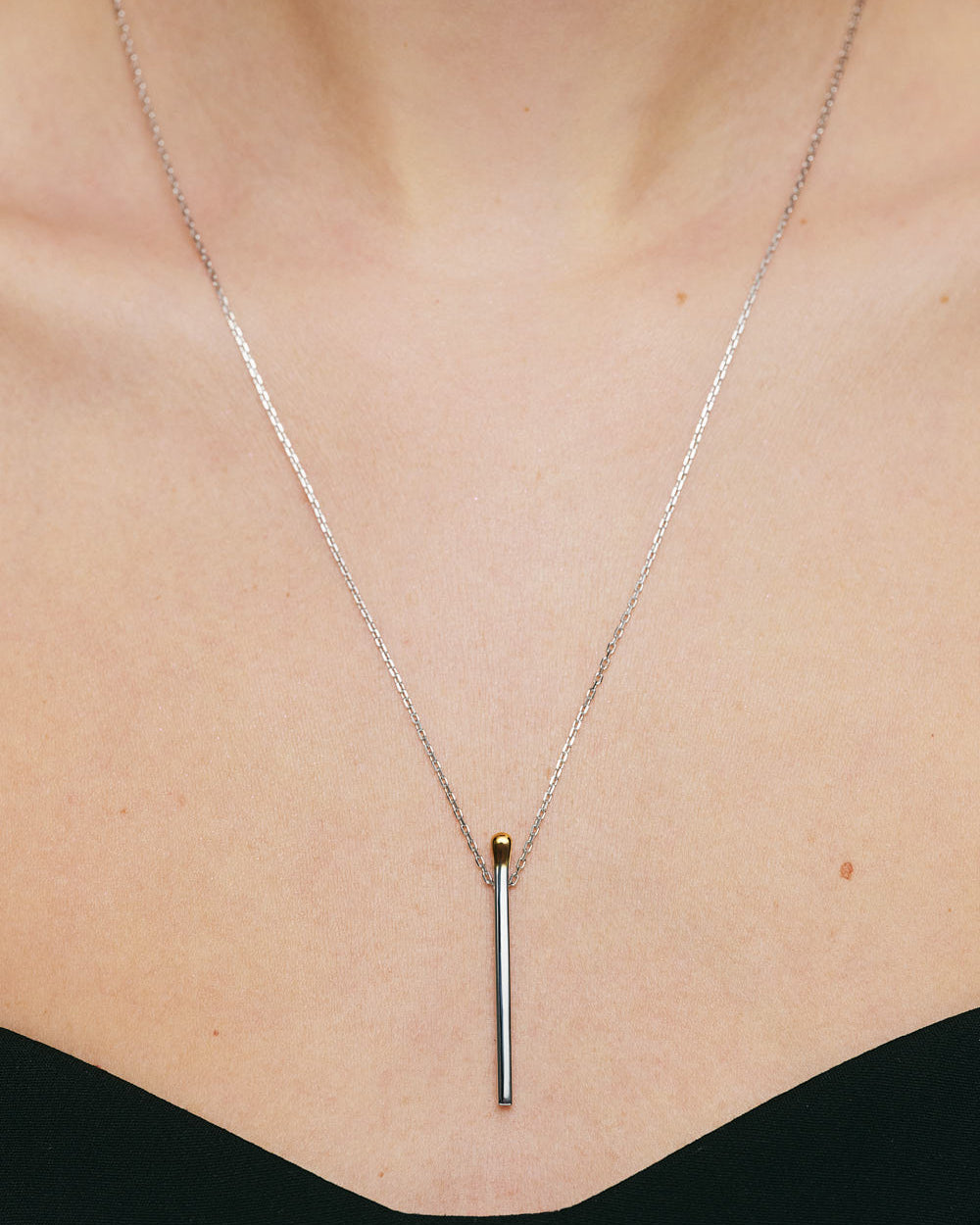 18k Gold Match Pendant Necklace