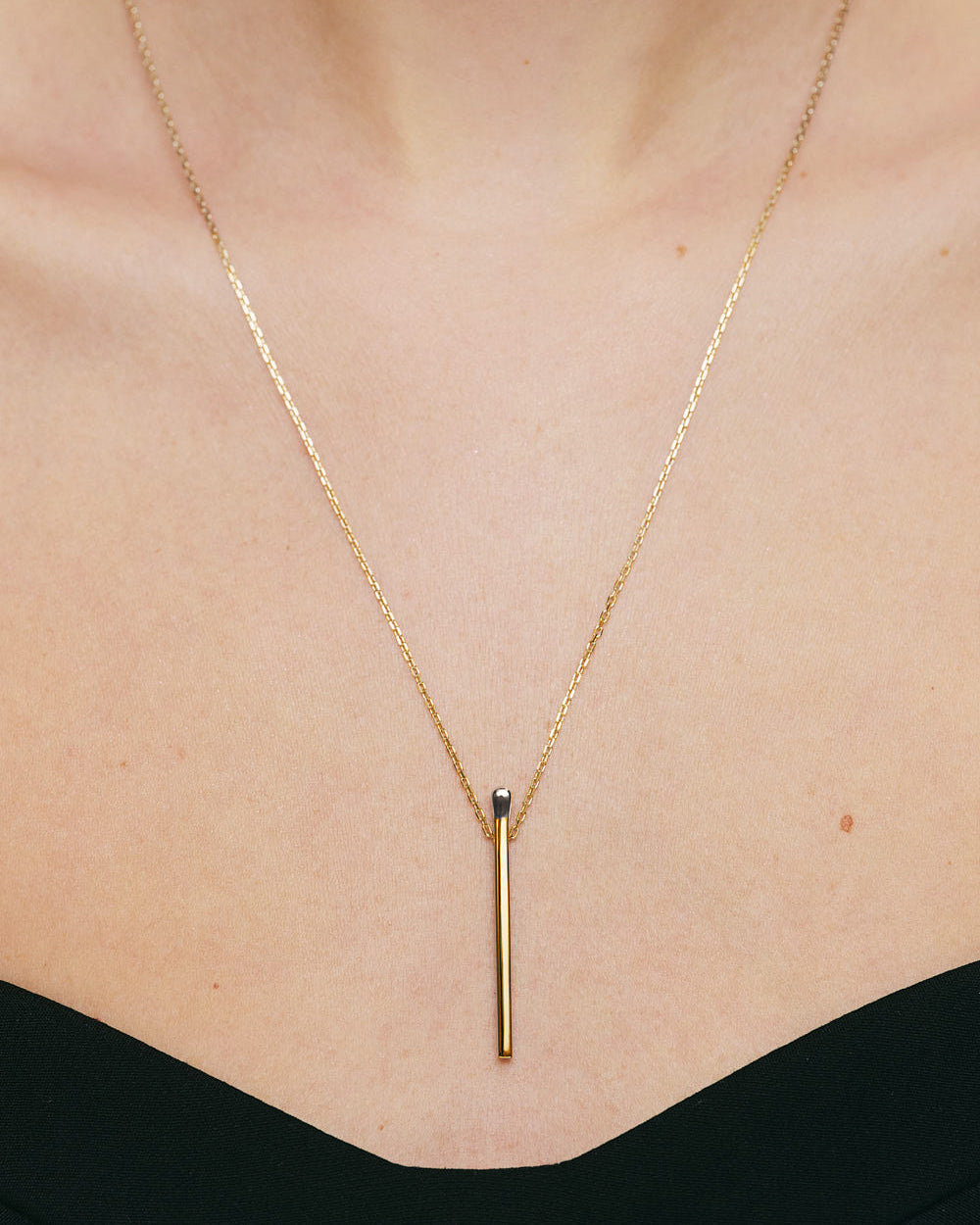 18k Gold Match Pendant Necklace