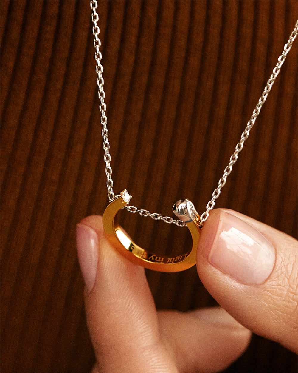 Diamond Round Match Pendant Necklace