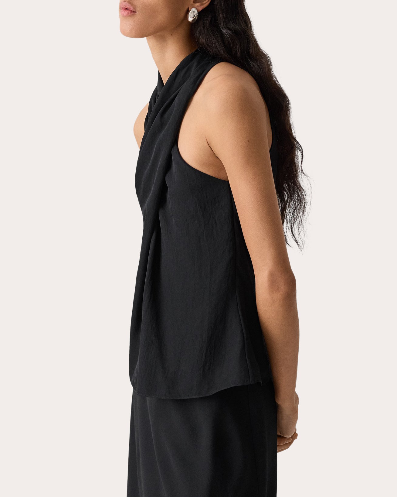 Twill Twisted Halter Top