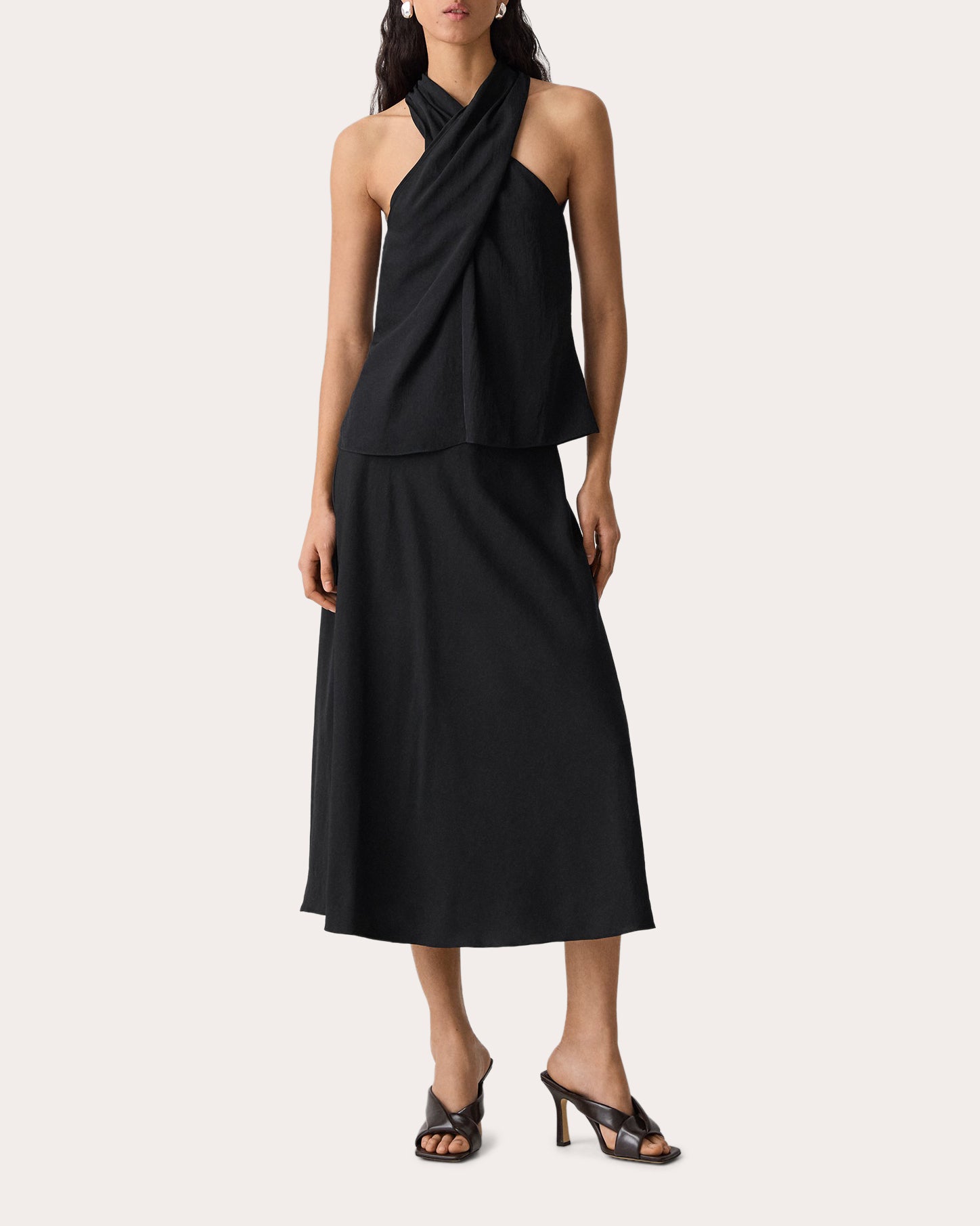 Twill Twisted Halter Top