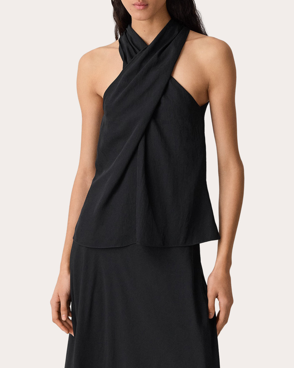Twill Twisted Halter Top