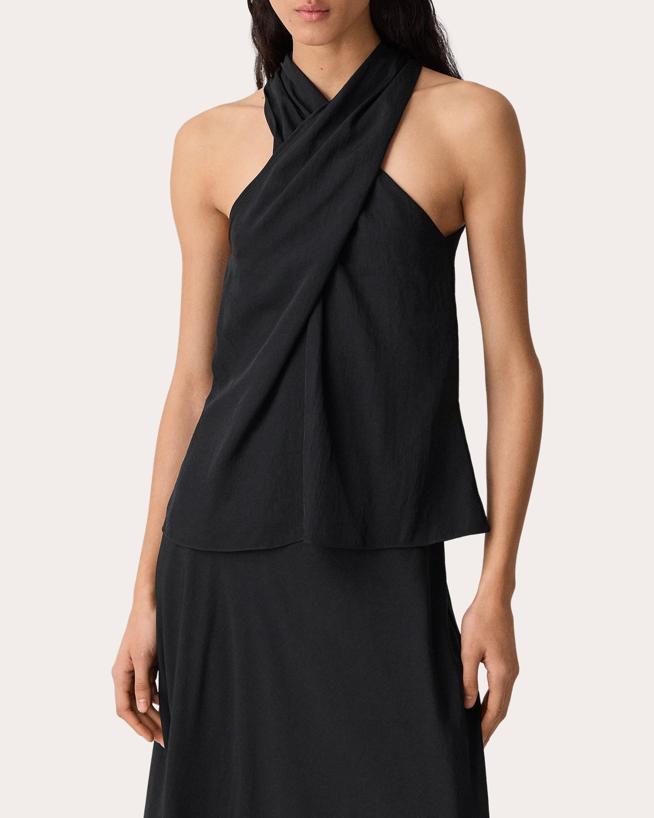 Twill Twisted Halter Top