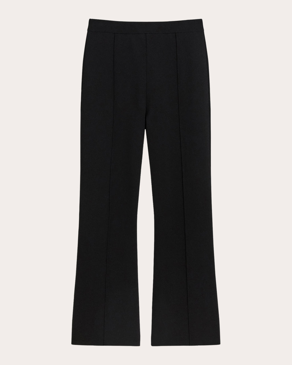 Compact Crepe Knit Cropped Flare Pants