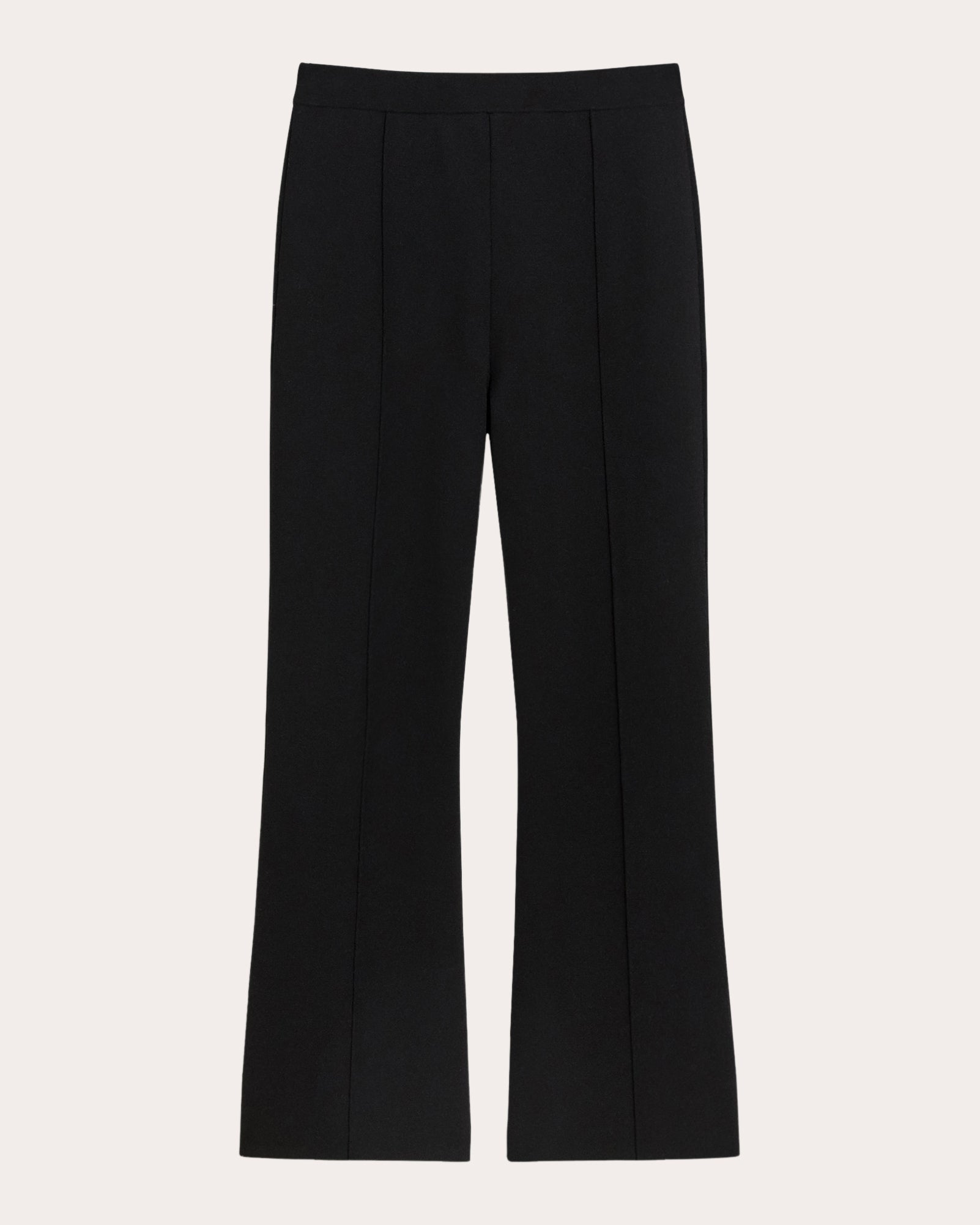 Compact Crepe Knit Cropped Flare Pants
