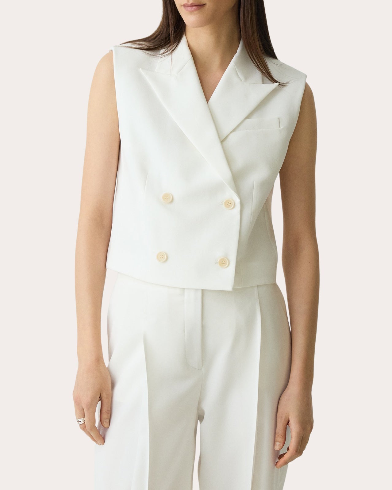 City Twill Peak Double-Breasted Vest