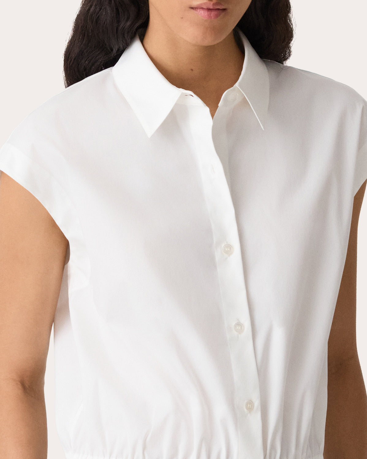 Good Poplin Cap-Sleeve Shirt