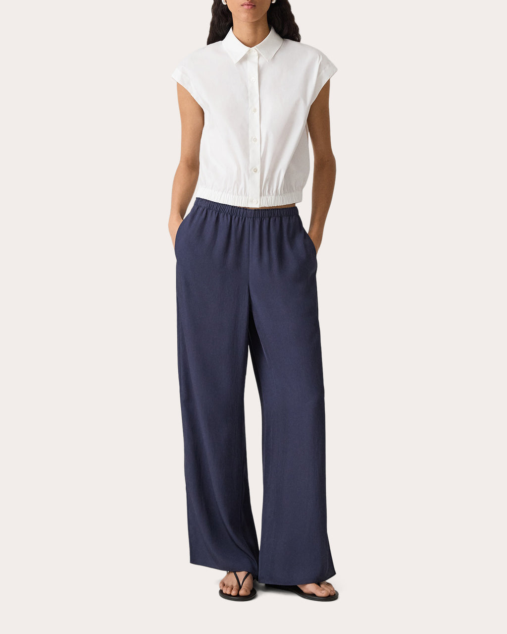 Good Poplin Cap-Sleeve Shirt