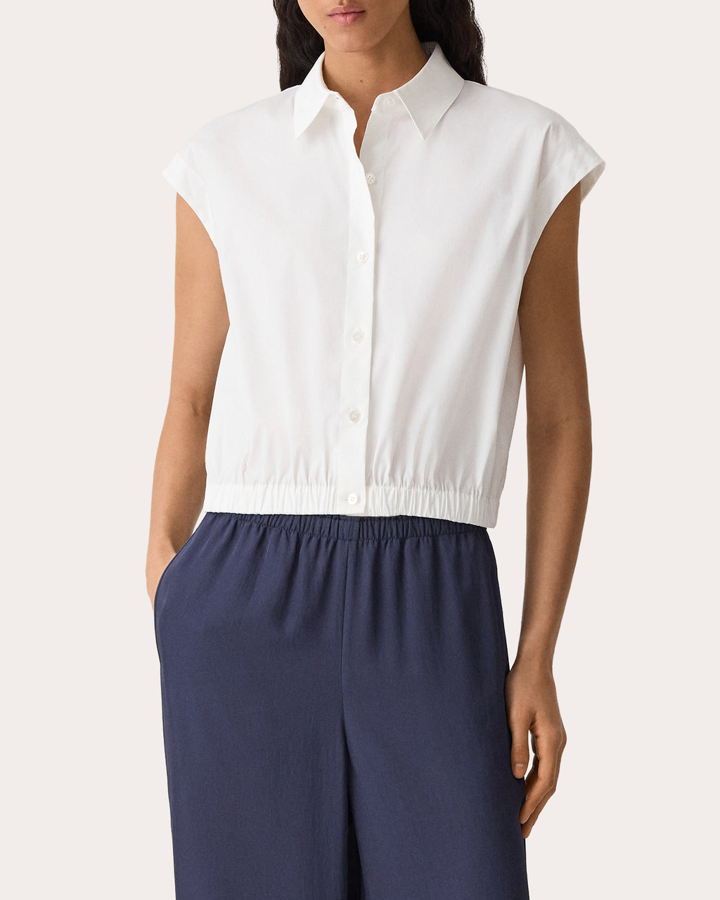 Good Poplin Cap-Sleeve Shirt