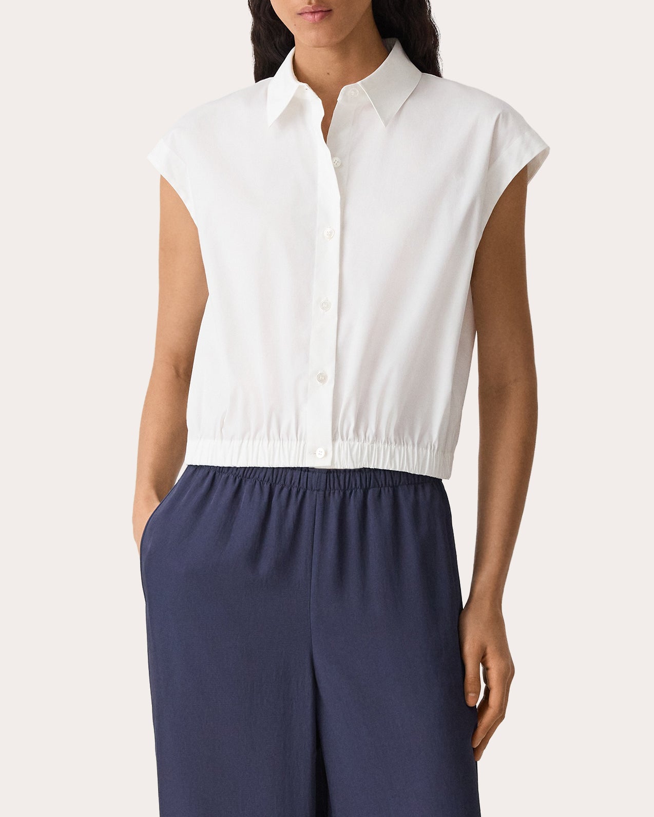 Good Poplin Cap-Sleeve Shirt