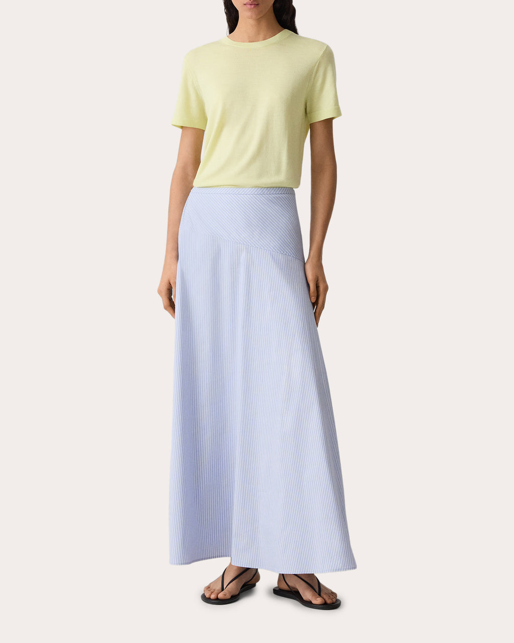 Stripe Angled Yoke Circle Skirt