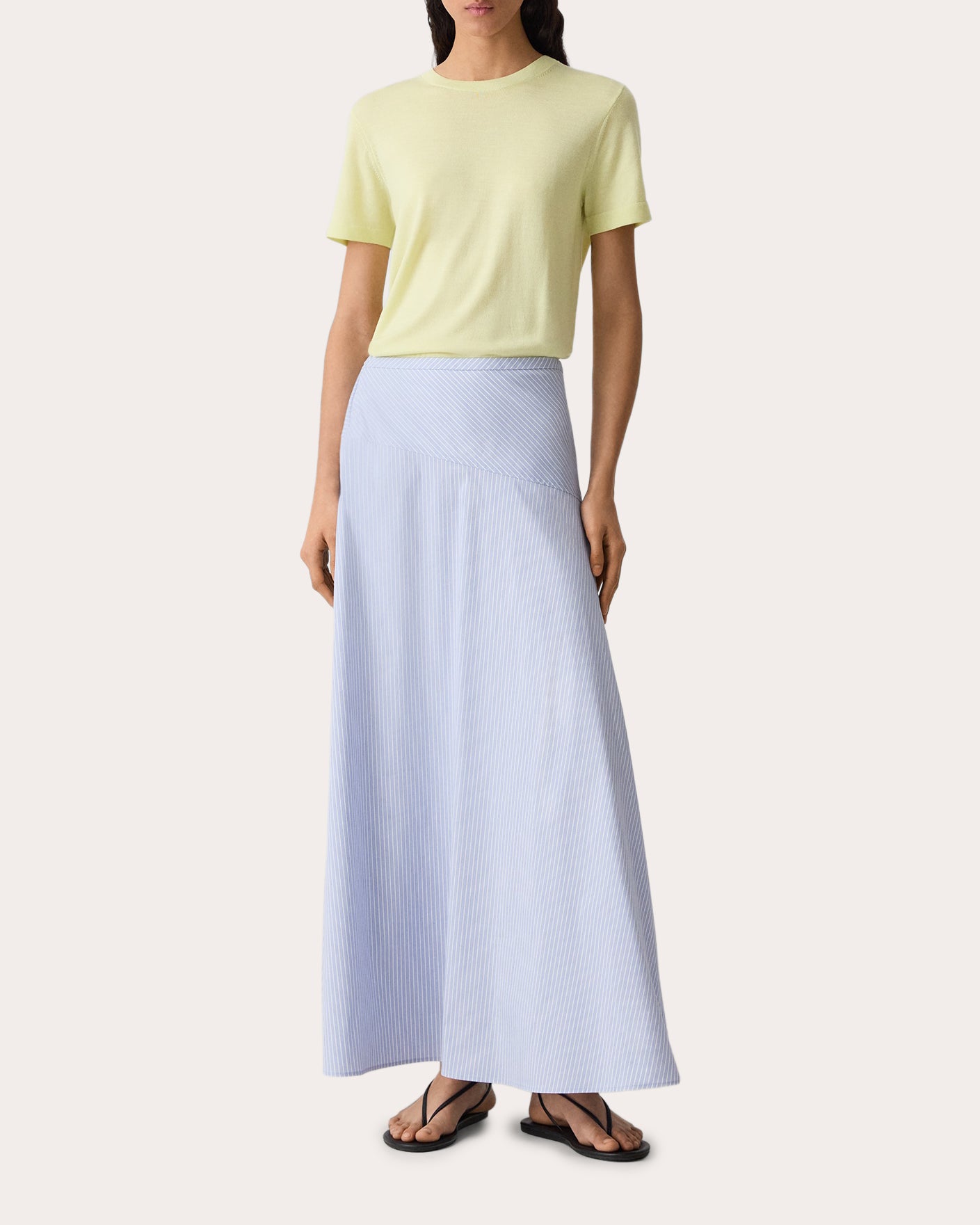 Stripe Angled Yoke Circle Skirt