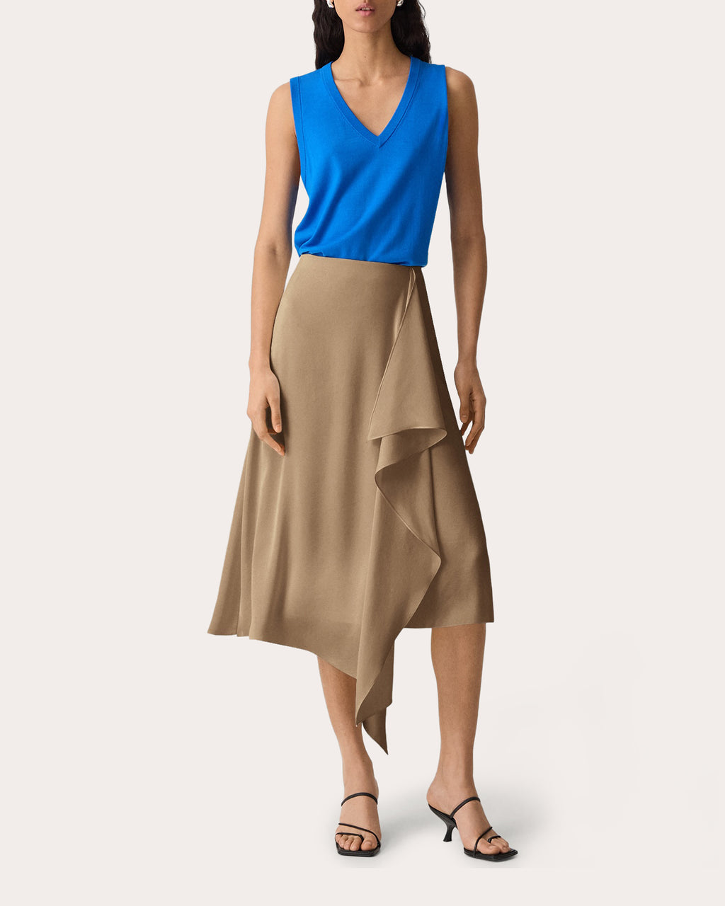 Satin Draped Sarong Skirt