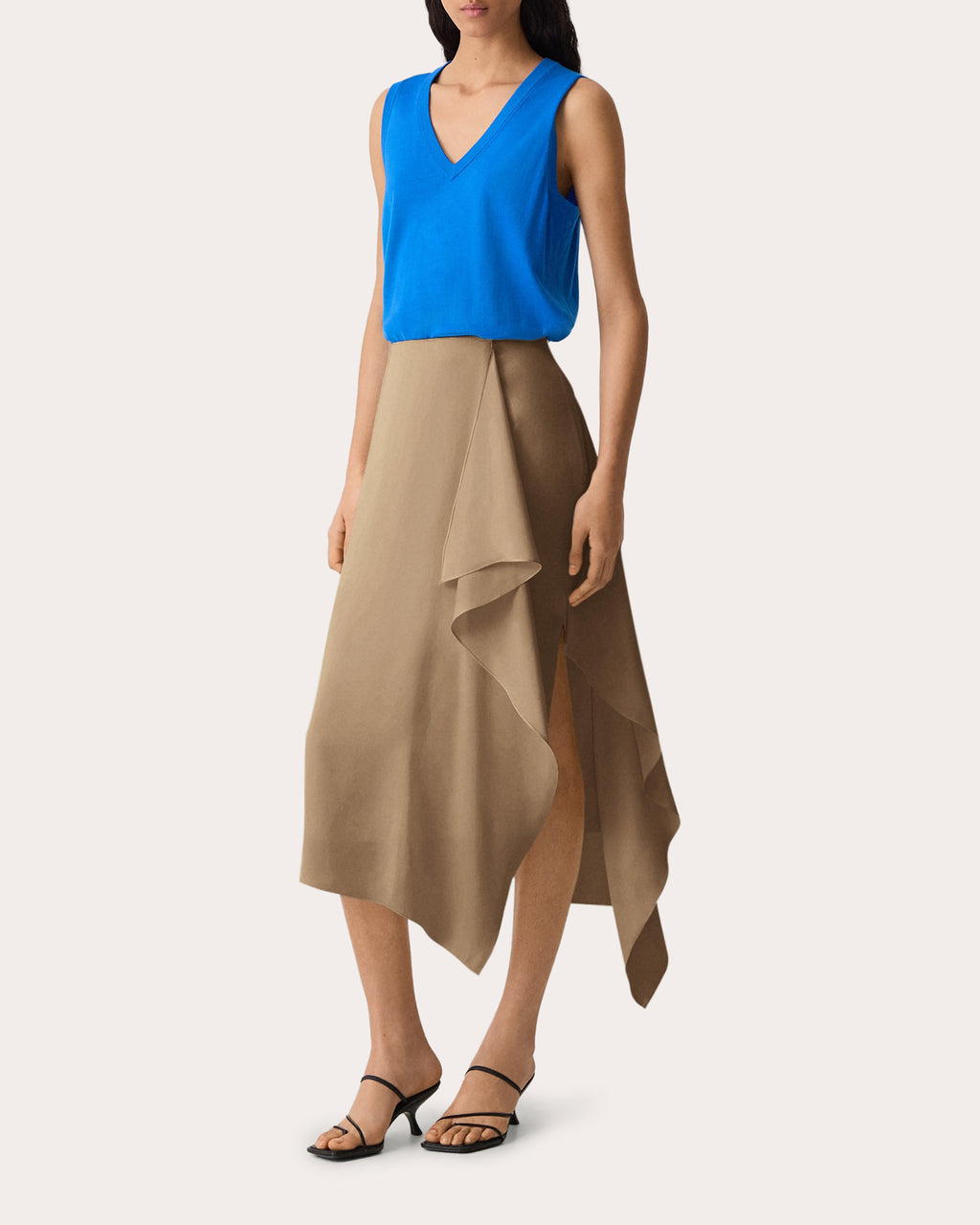 Satin Draped Sarong Skirt