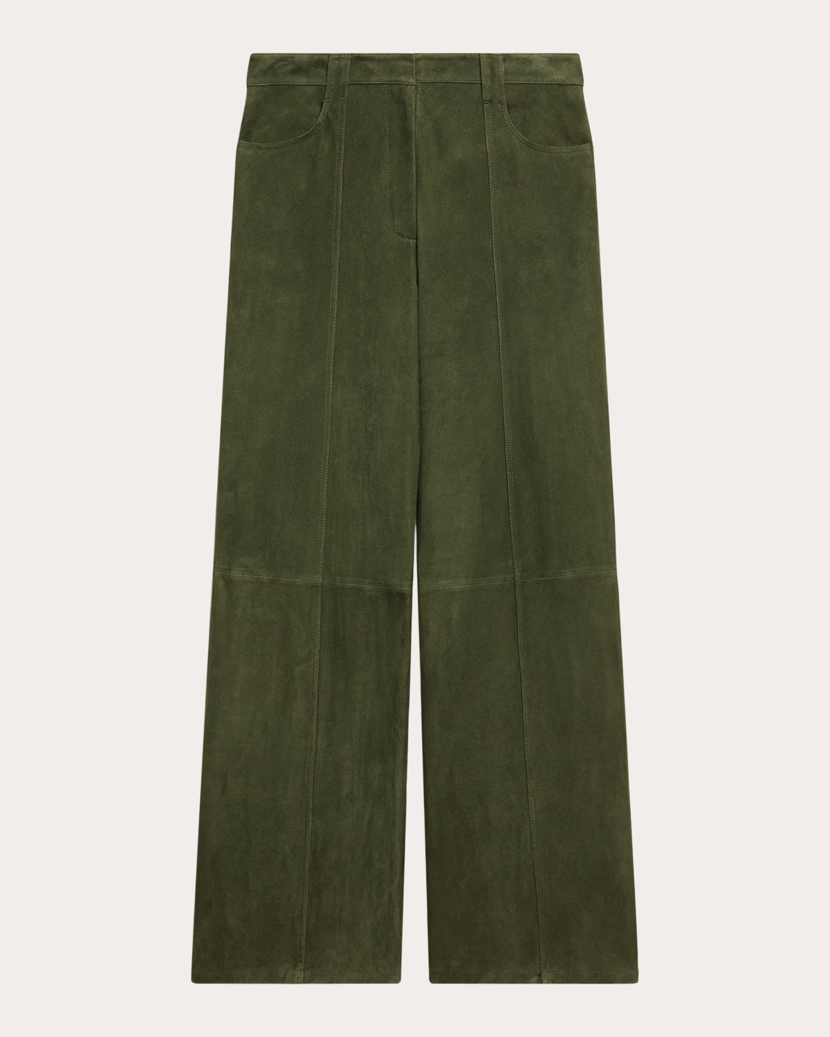 Suede Wide-Leg Pants