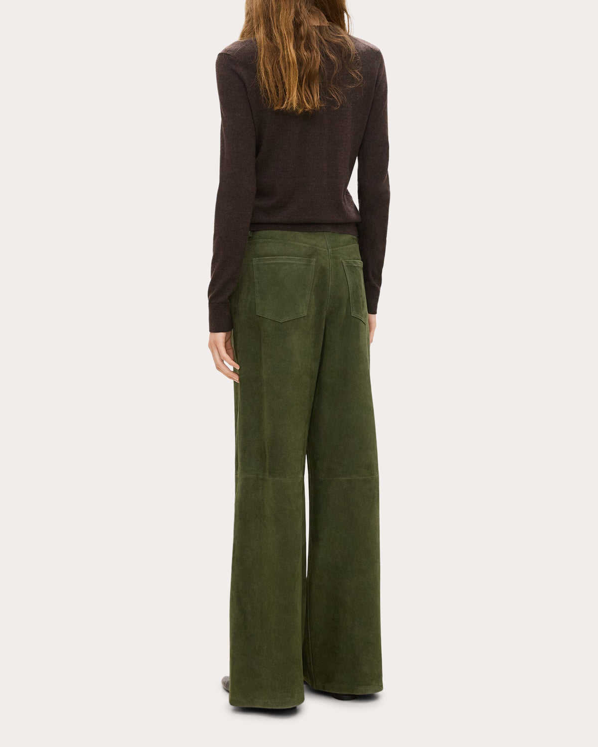 Suede Wide-Leg Pants