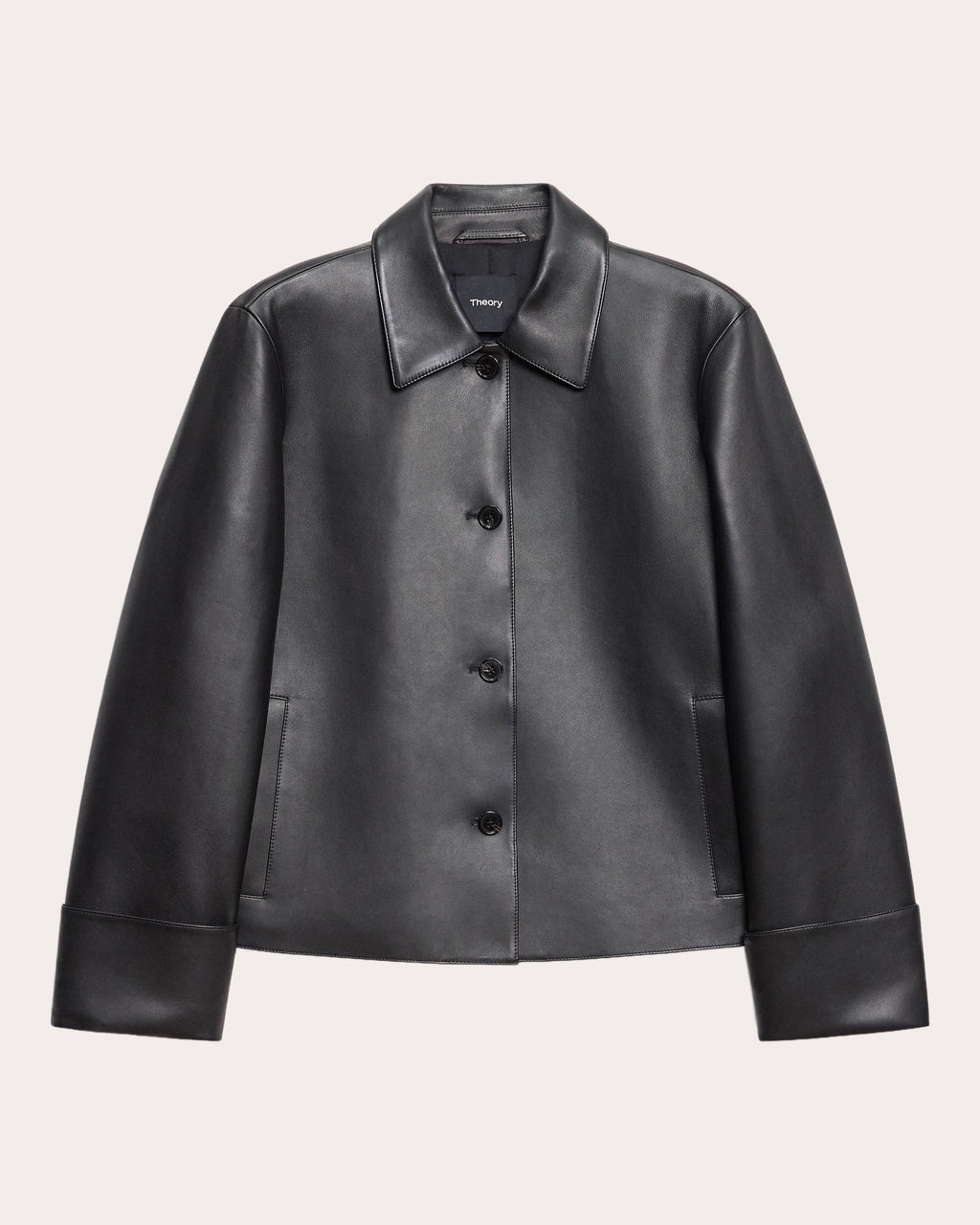 Leather Boxy Shirt Jacket