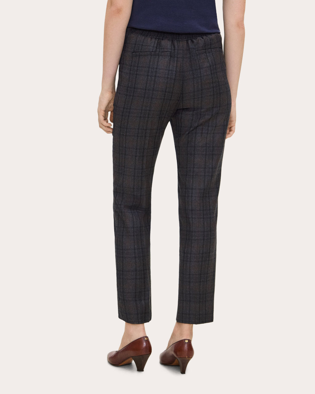 Plaid Sleek Flannel Marcee Stovepipe Pants
