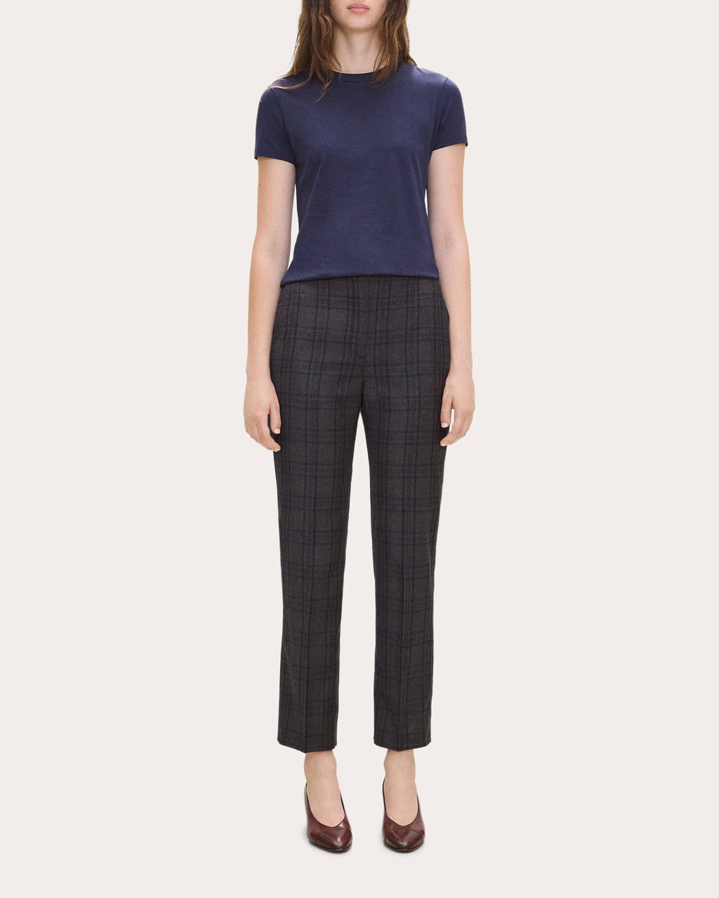 Plaid Sleek Flannel Marcee Stovepipe Pants