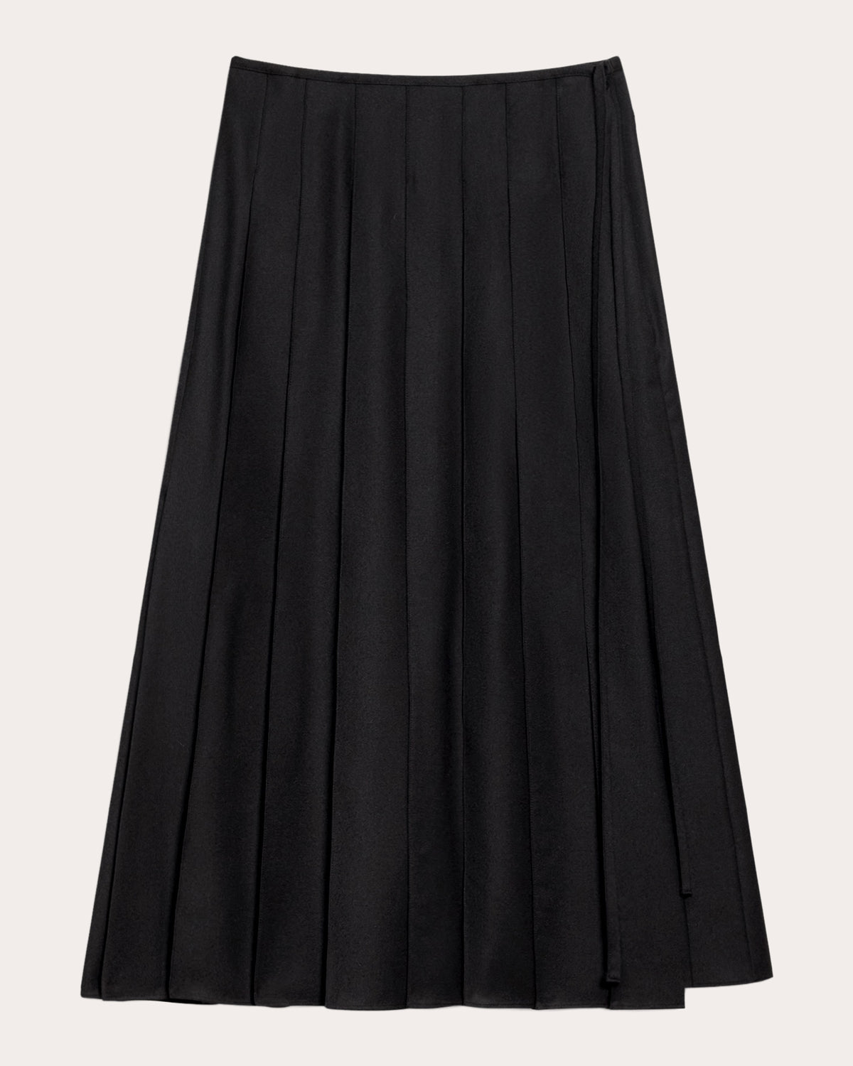 Flannel Pleated Midi Wrap Skirt