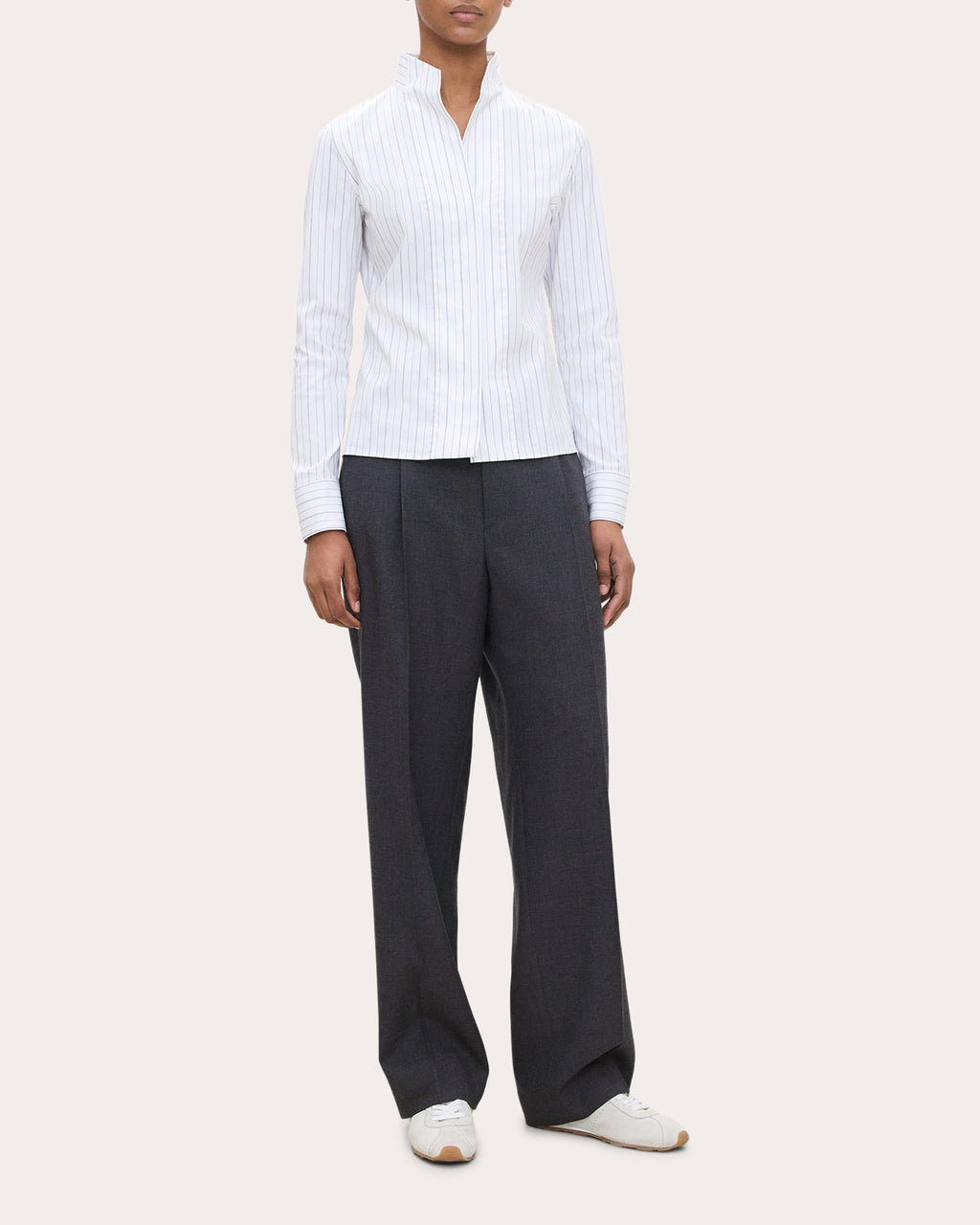 Stripe Poplin Slim Tailored Shirt