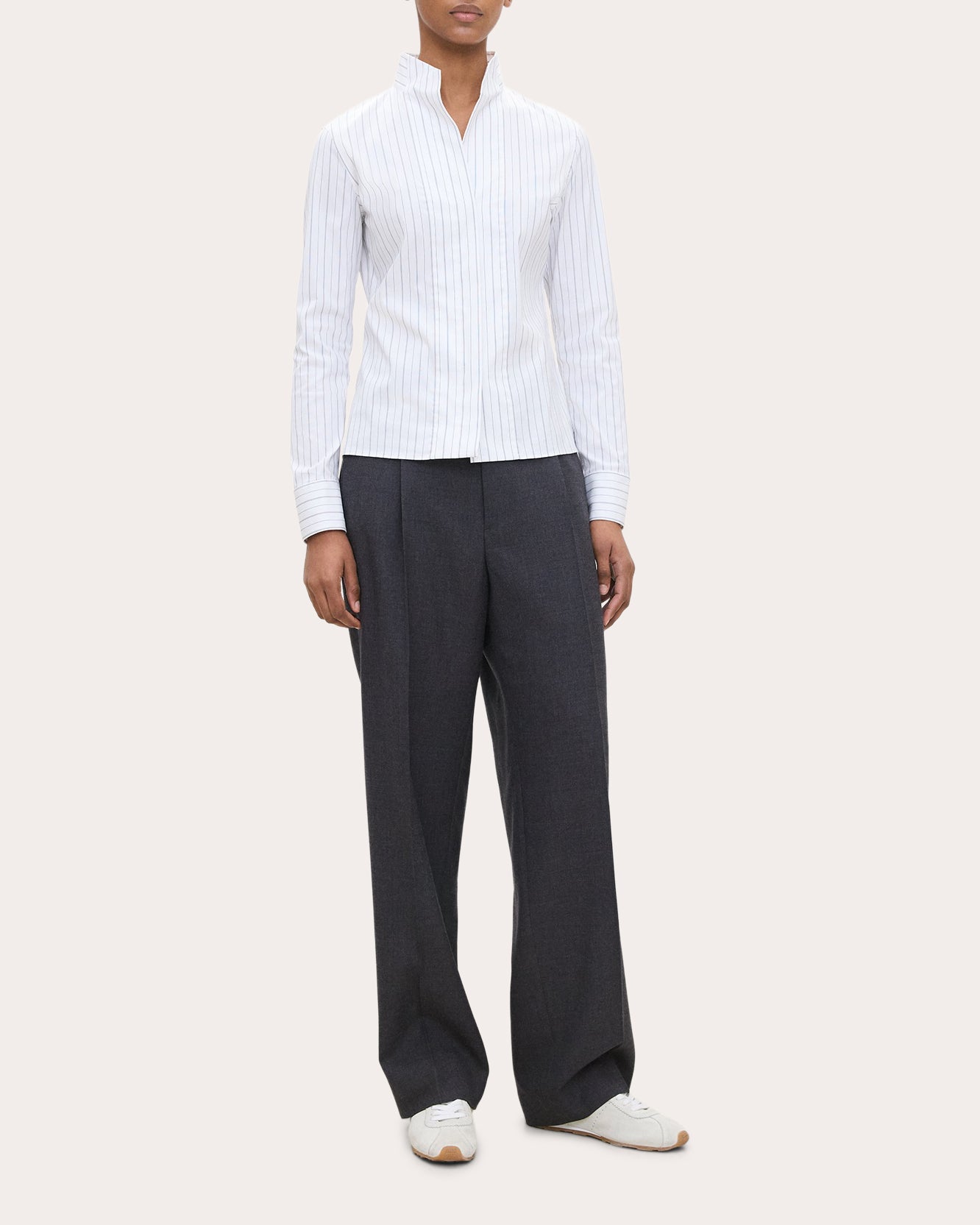Stripe Poplin Slim Tailored Shirt