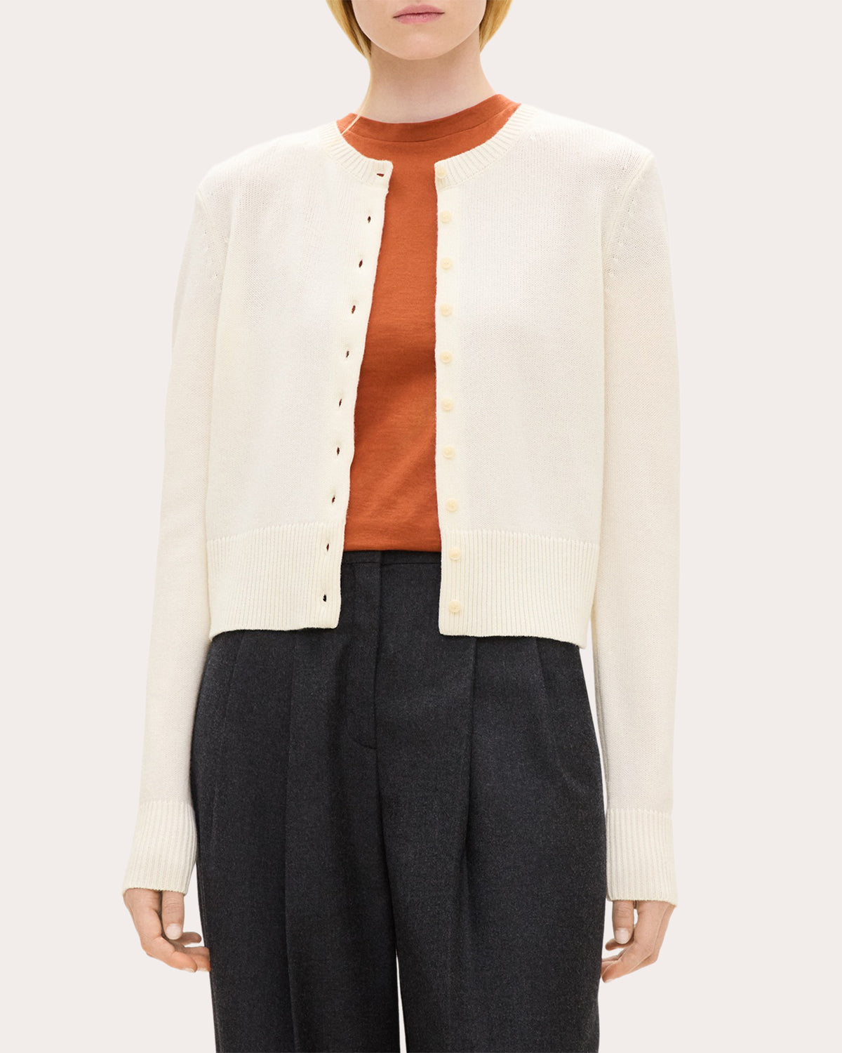 Cashmere Knit Slim Button Cardigan