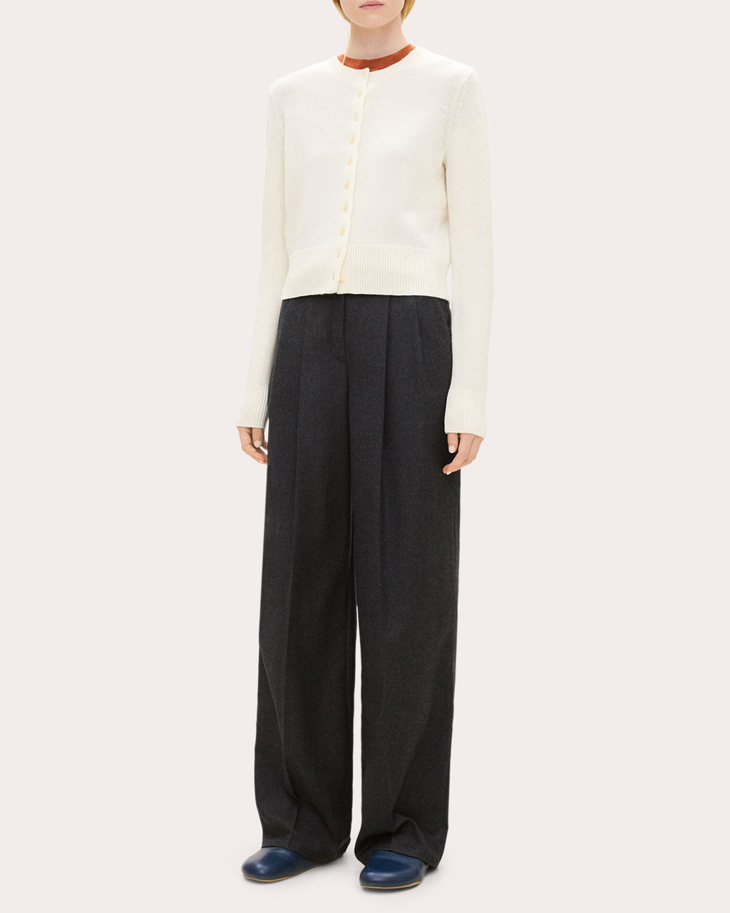 Cashmere Knit Slim Button Cardigan