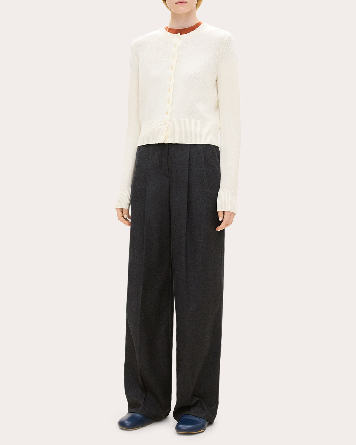 Cashmere Knit Slim Button Cardigan