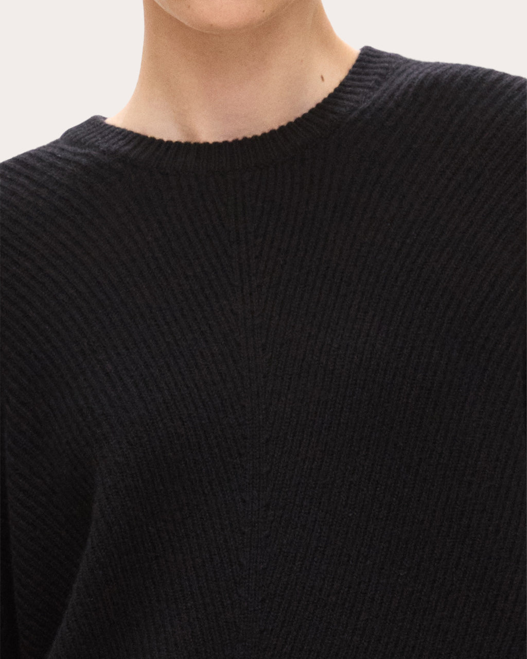 Textural Ribbed Cashmere Pullover
