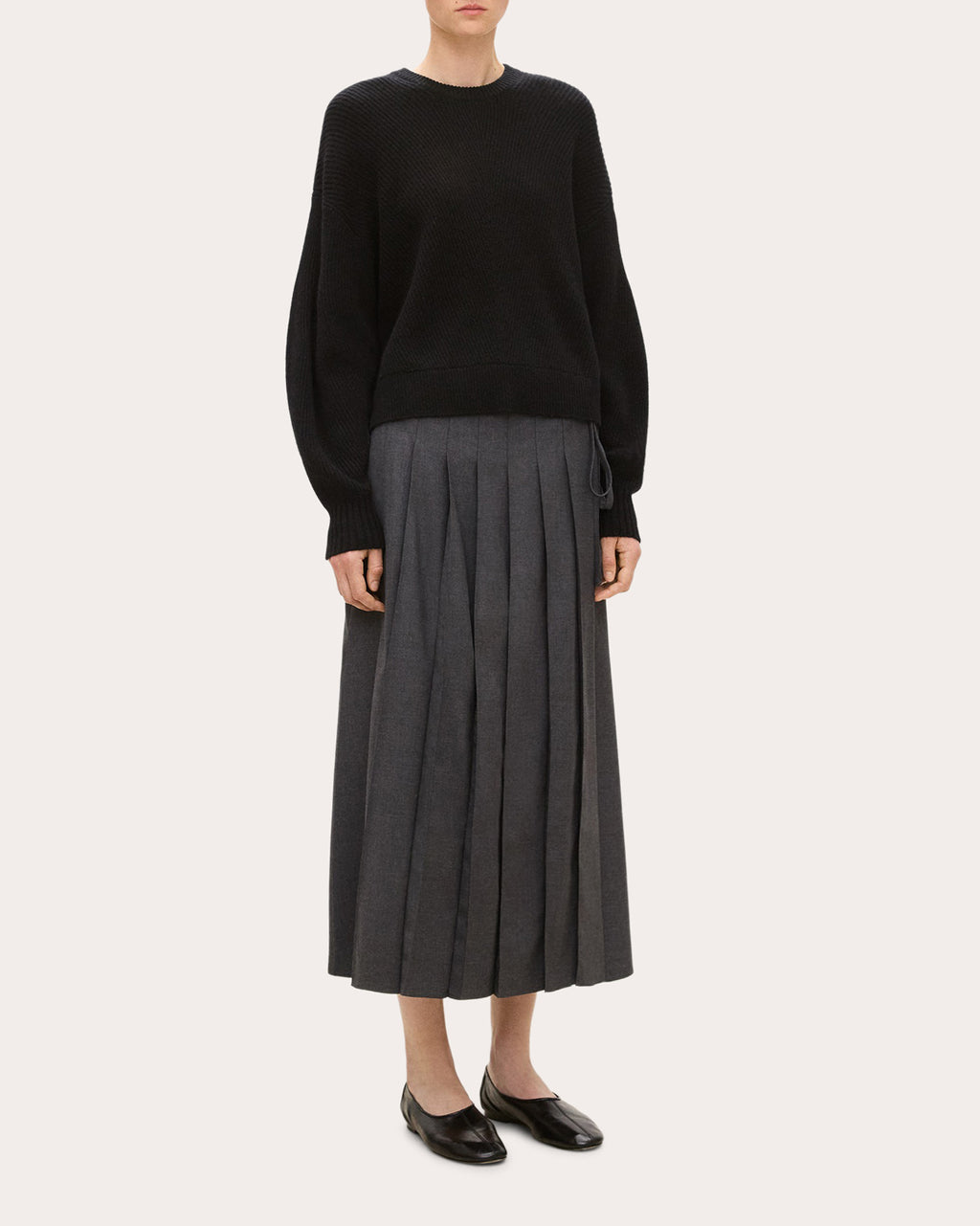 Textural Ribbed Cashmere Pullover